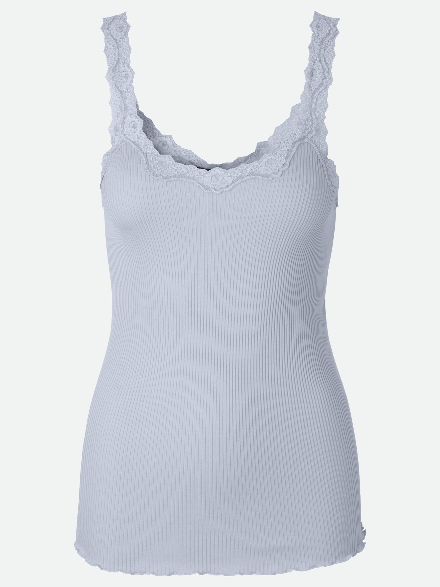 RWBabette Silk SL Deep Back Lace Top TOP Rosemunde Woman XS heather sky