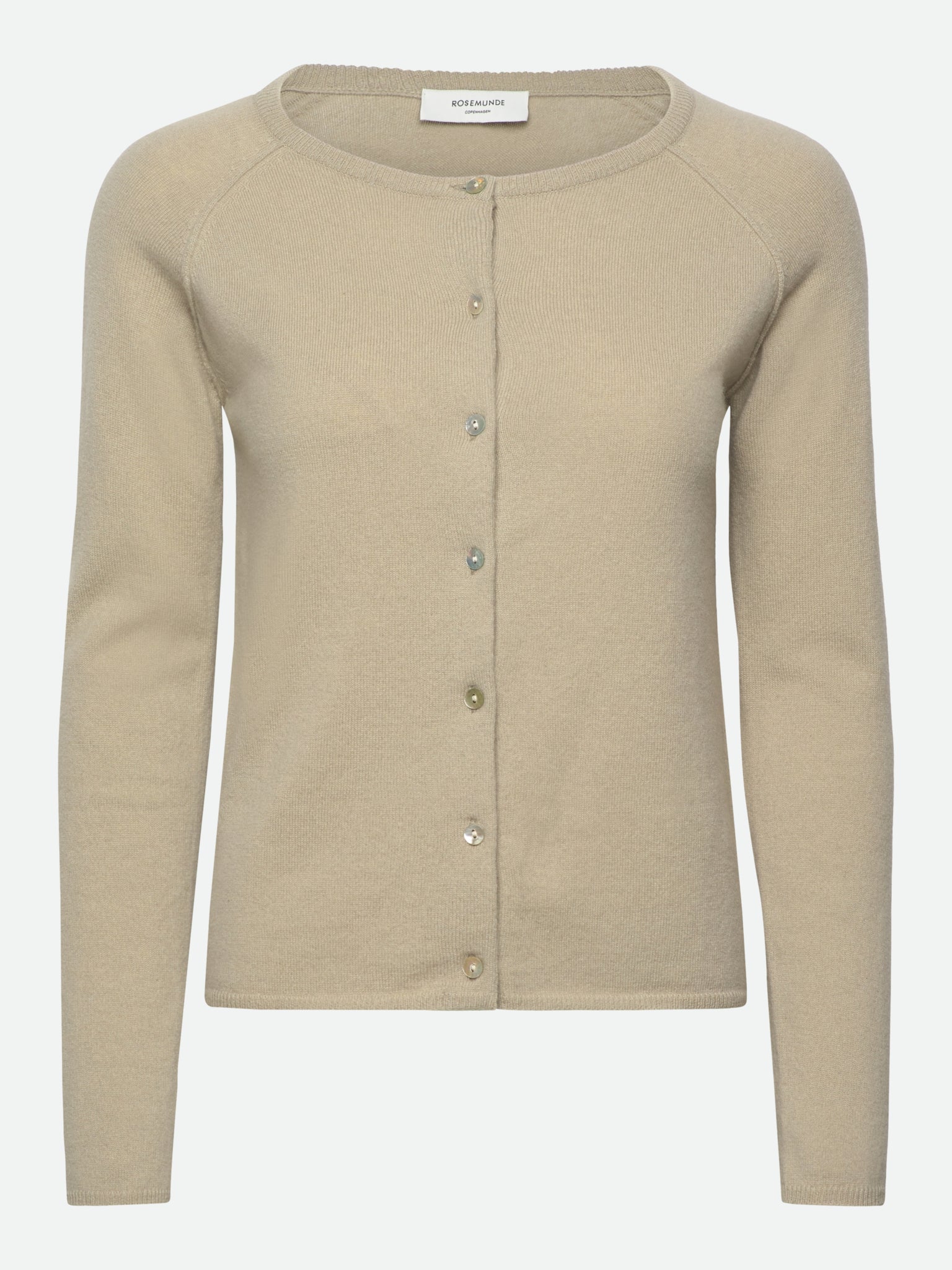 RWLaica kasjmier vest met lange mouwen, ronde hals en raglanmouwen