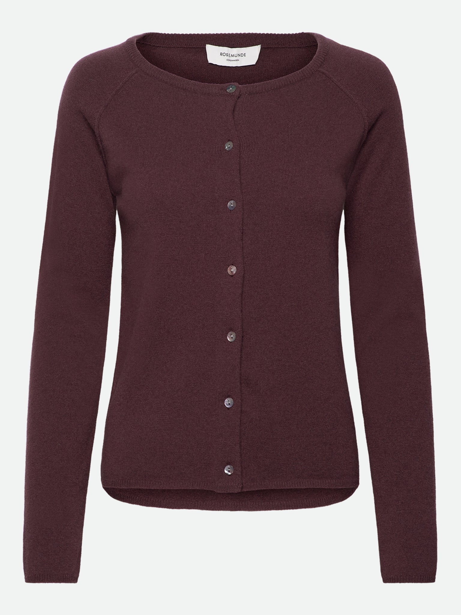 RWLaica kasjmier vest met lange mouwen, ronde hals en raglanmouwen
