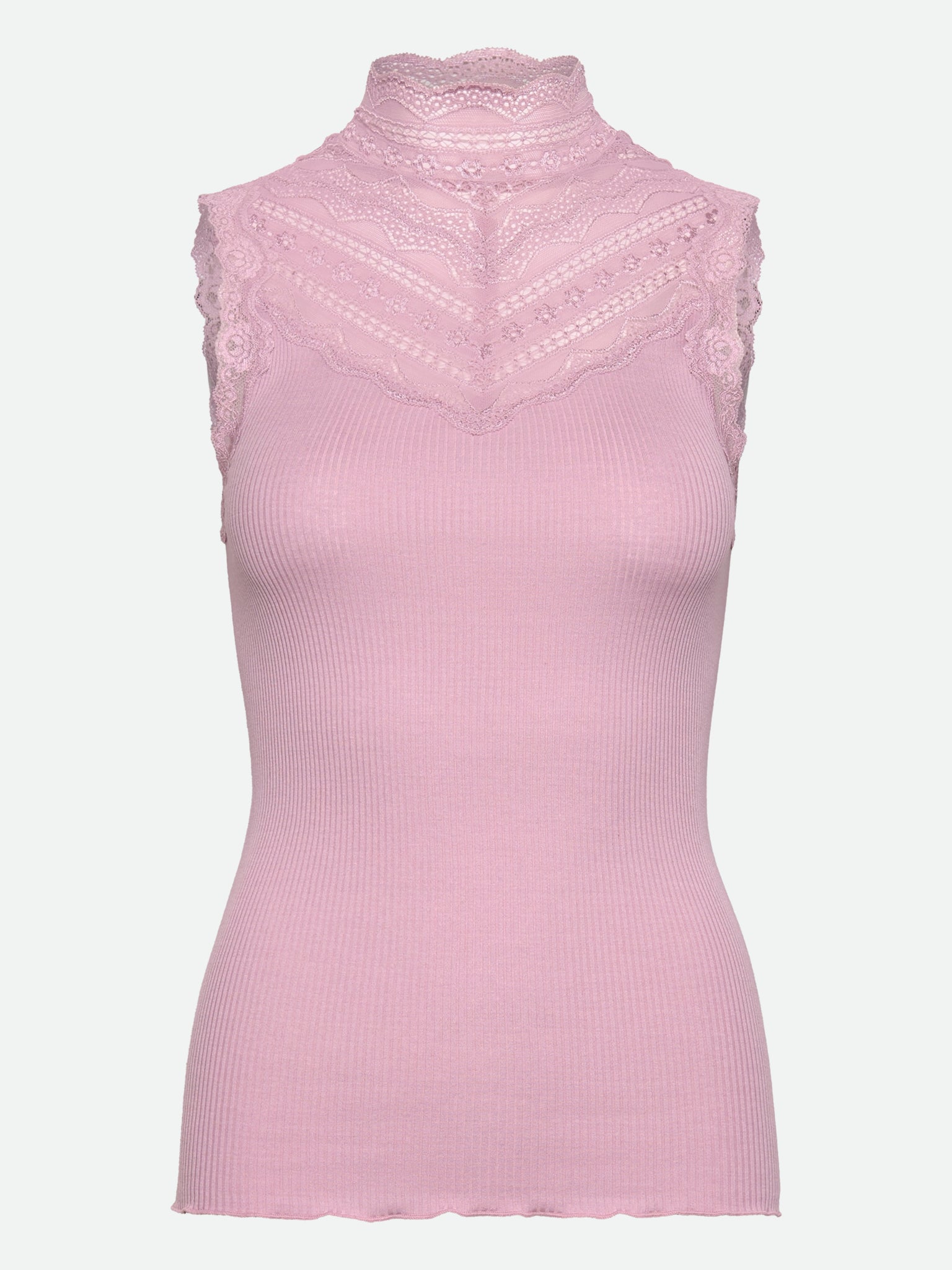 RWBenita Silk SL Turtleneck Lace Top TOP Rosemunde Woman S dawn pink