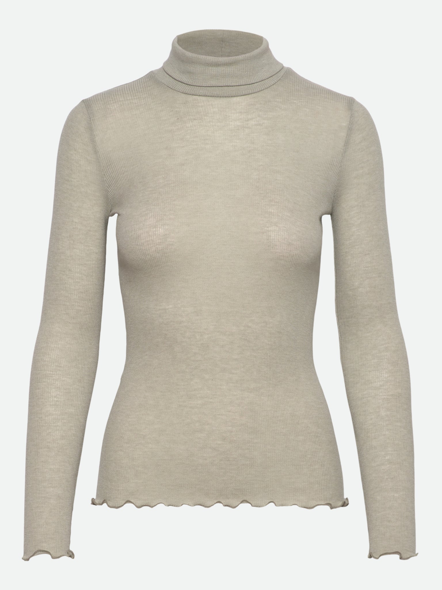 RWBurlington Wool LS T-neck T-shirt T-shirt Rosemunde Woman S abbey stone