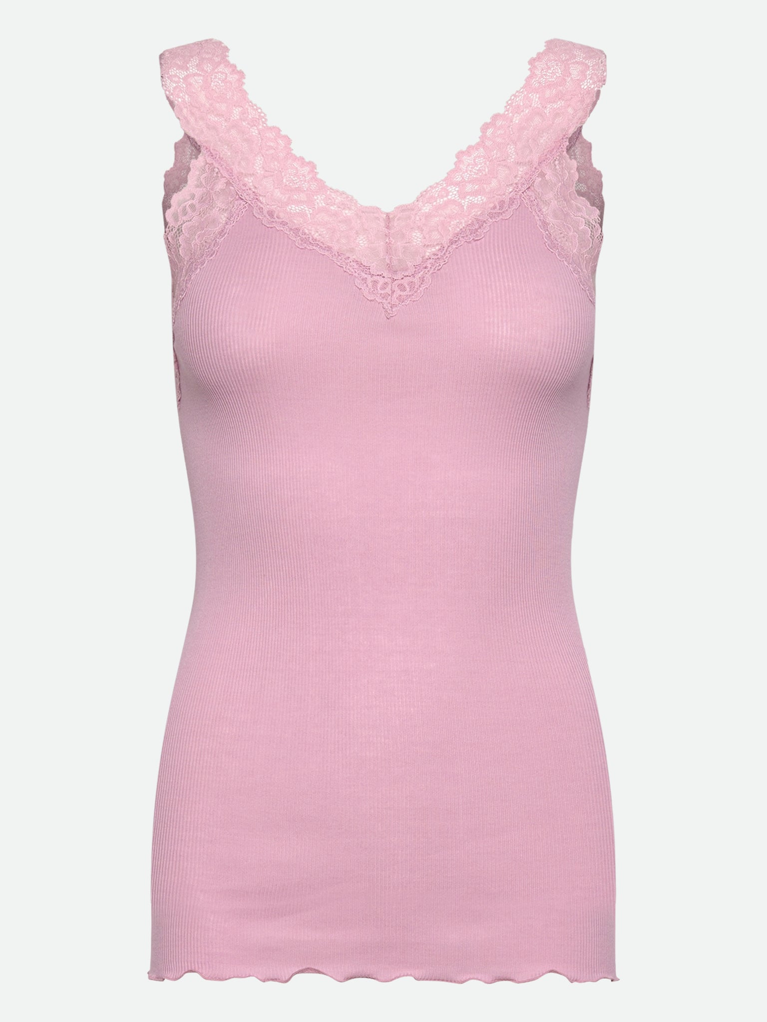 RWBernadine Organic Cotton SL Lace Top Top Rosemunde Woman XL dawn pink