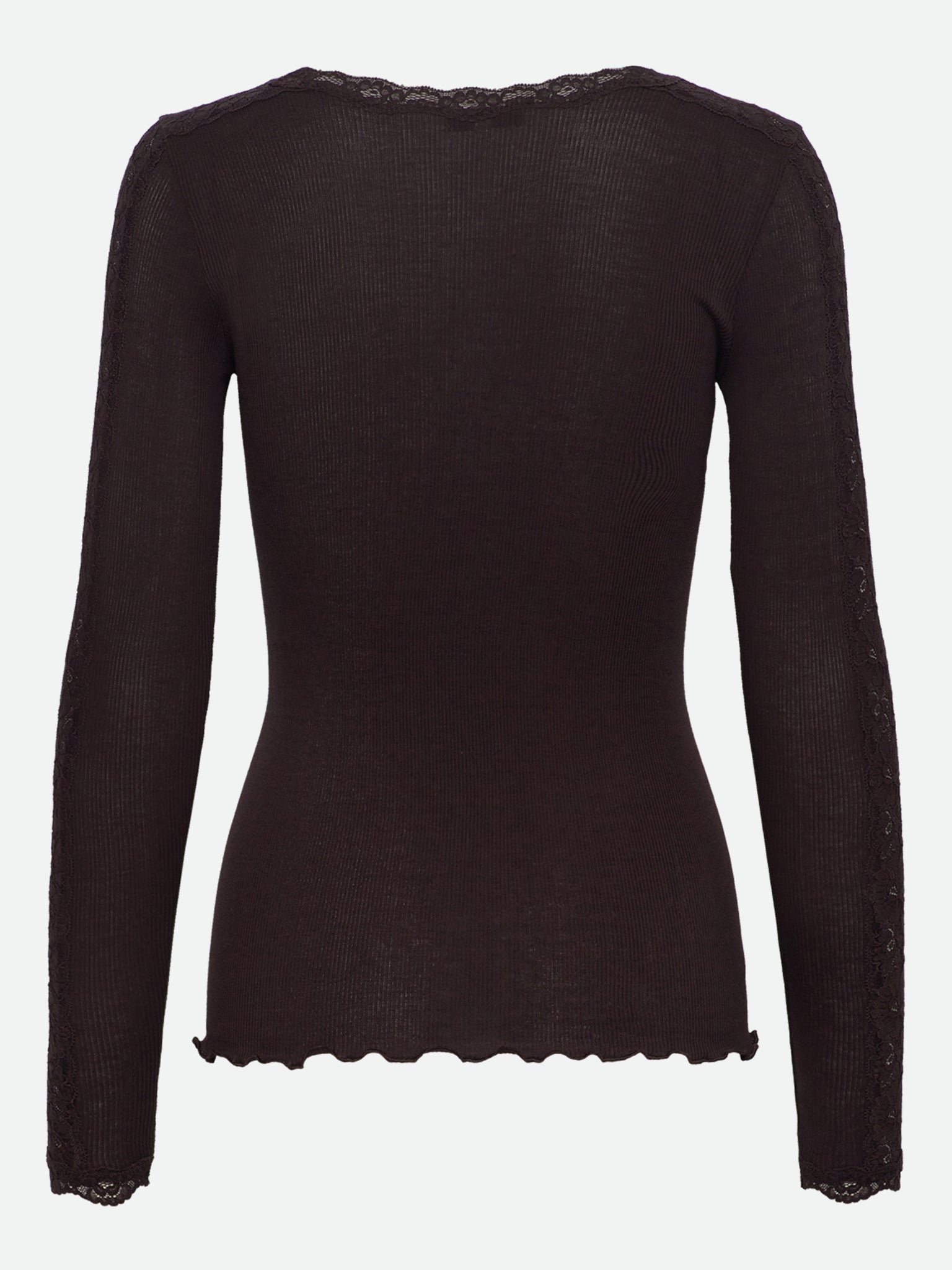 RWBernadine Organic Long Sleeve O-neck Lace T-shirt T-SHIRT LS Rosemunde Woman