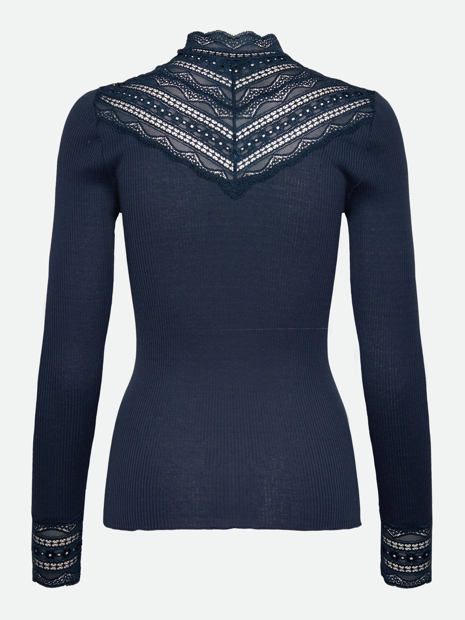 RWBenita Silk LS Lace T-neck T-shirt T-SHIRT LS Rosemunde Woman