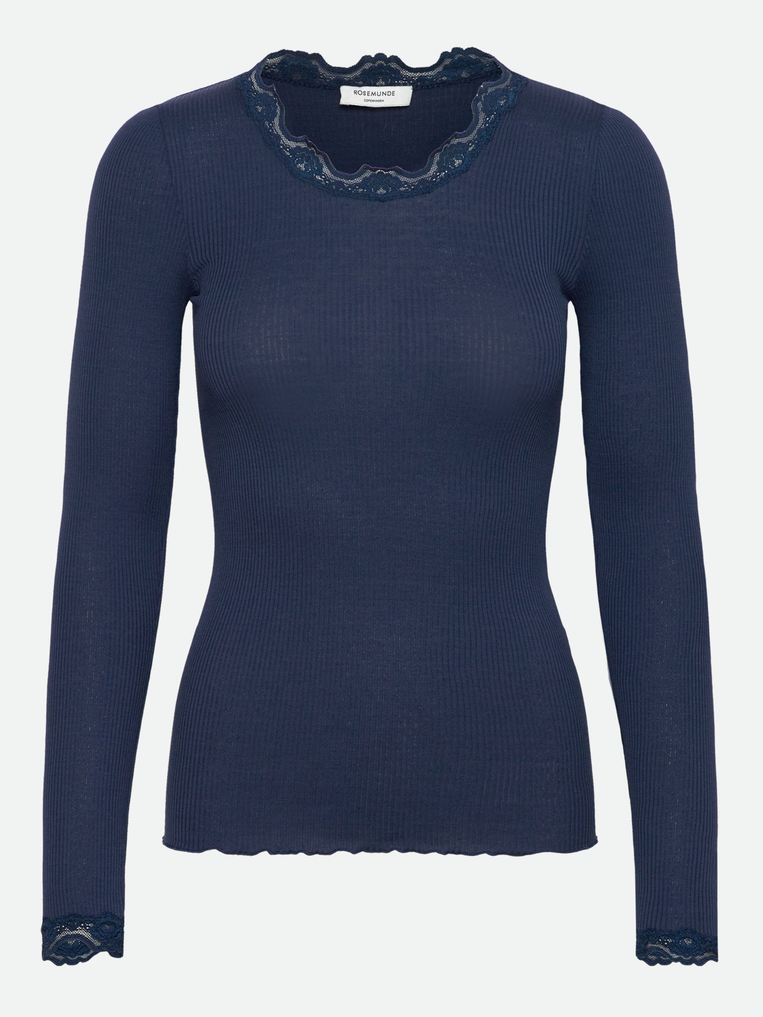 RWBabette Silk LS Lace T-shirt T-shirt Rosemunde Woman XS Insignia blue
