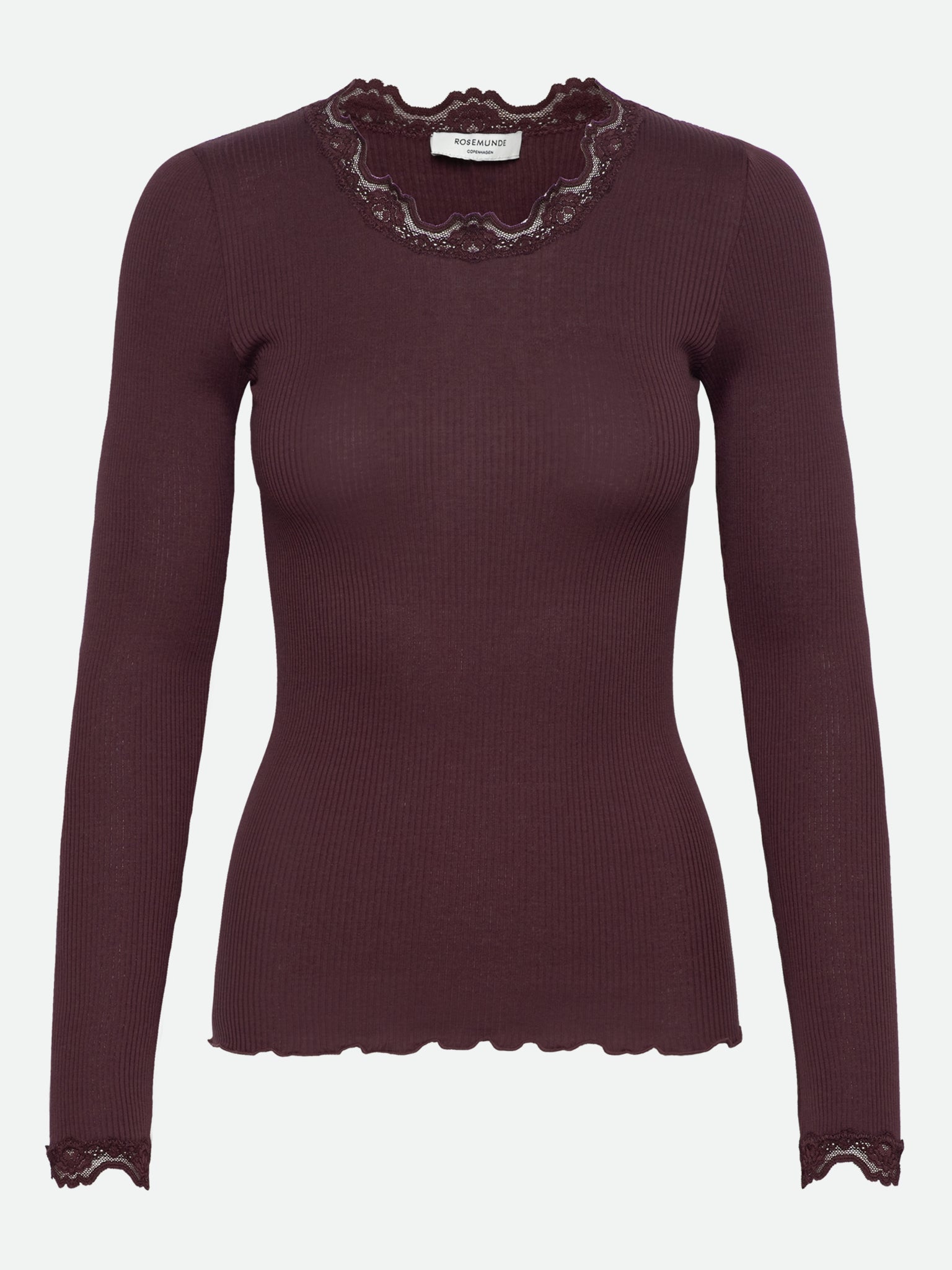 RWBabette Silk LS Lace T-shirt T-SHIRT LS Rosemunde Woman XS fudge