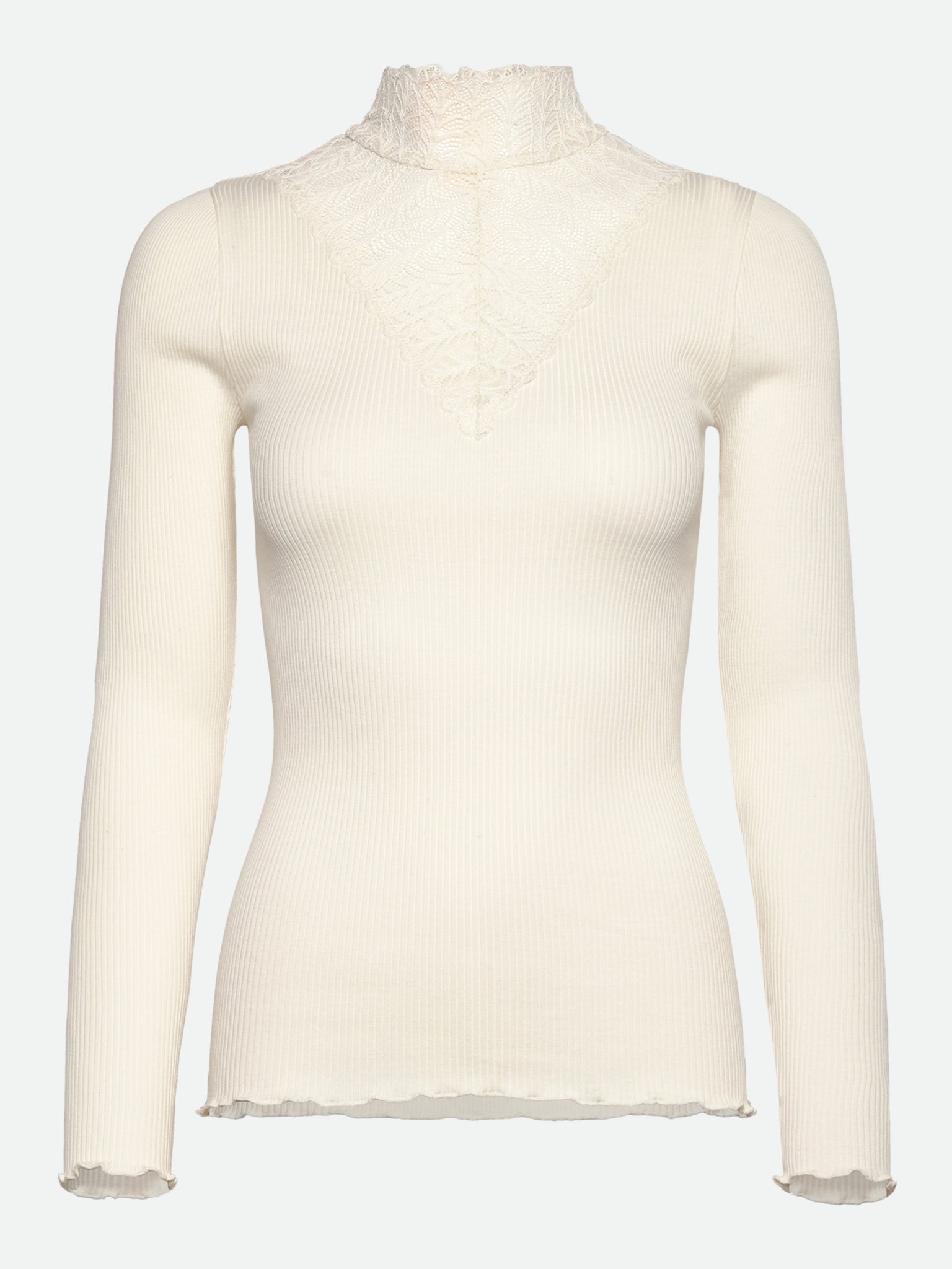 RWBeatha Silk LS Lace T-shirt T-SHIRT LS Rosemunde Woman XS ivory