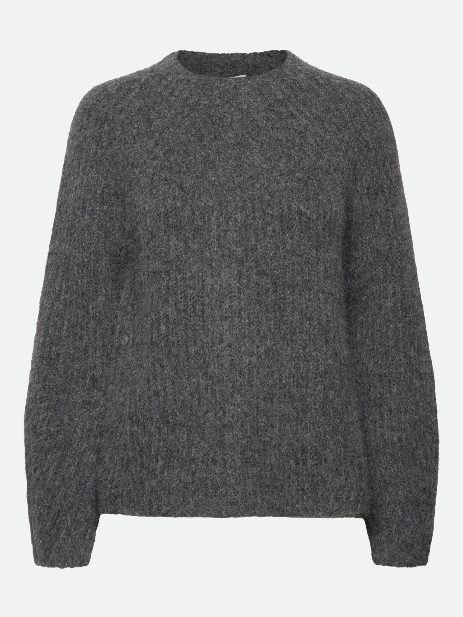 RWTulip Wool Blend LS Rib Knit Pullover PULLOVER Rosemunde Woman XS medium grey melange