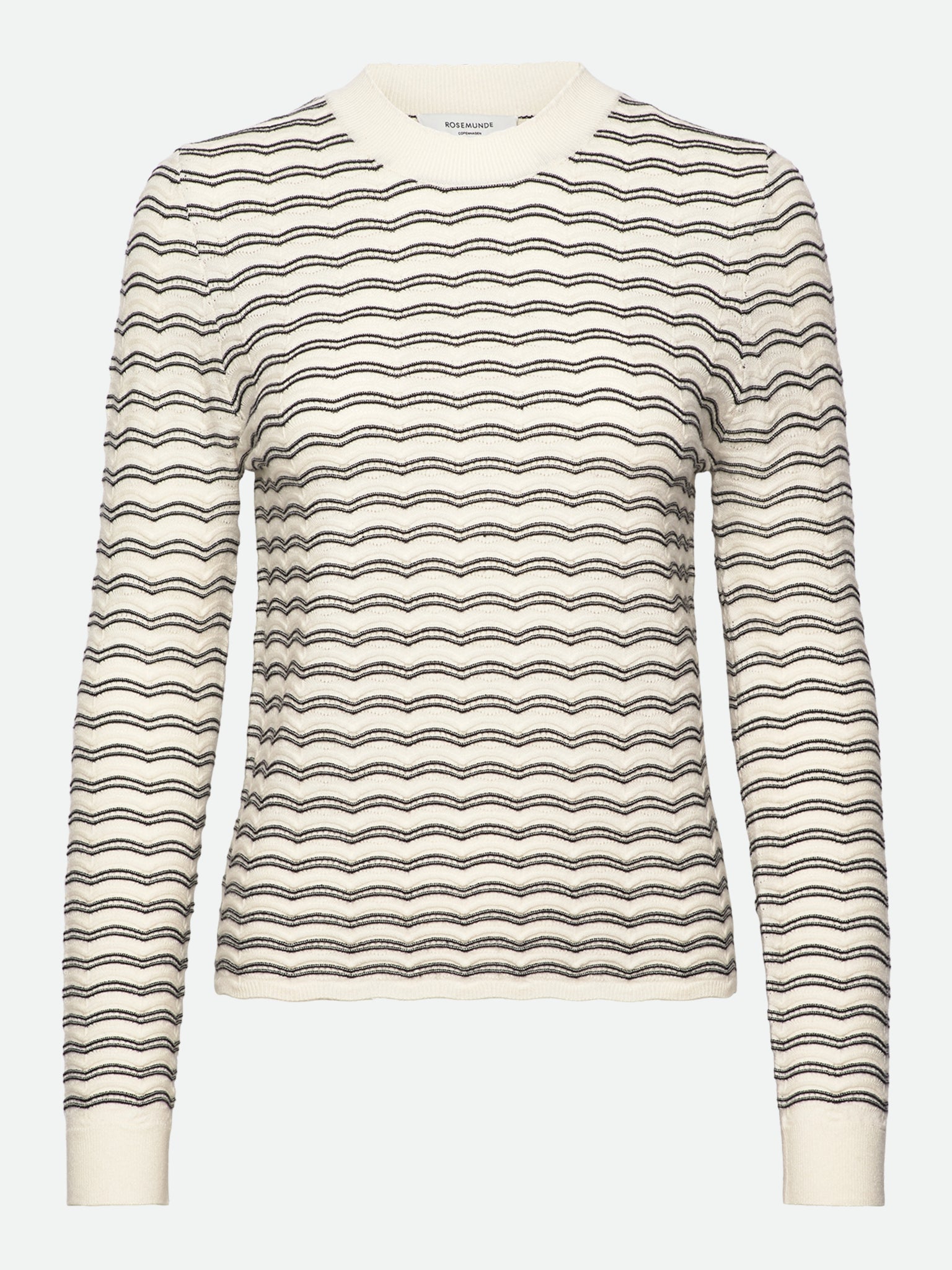 RWSanna LS Pullover PULLOVER Rosemunde Woman XS Ivory w/black stripe