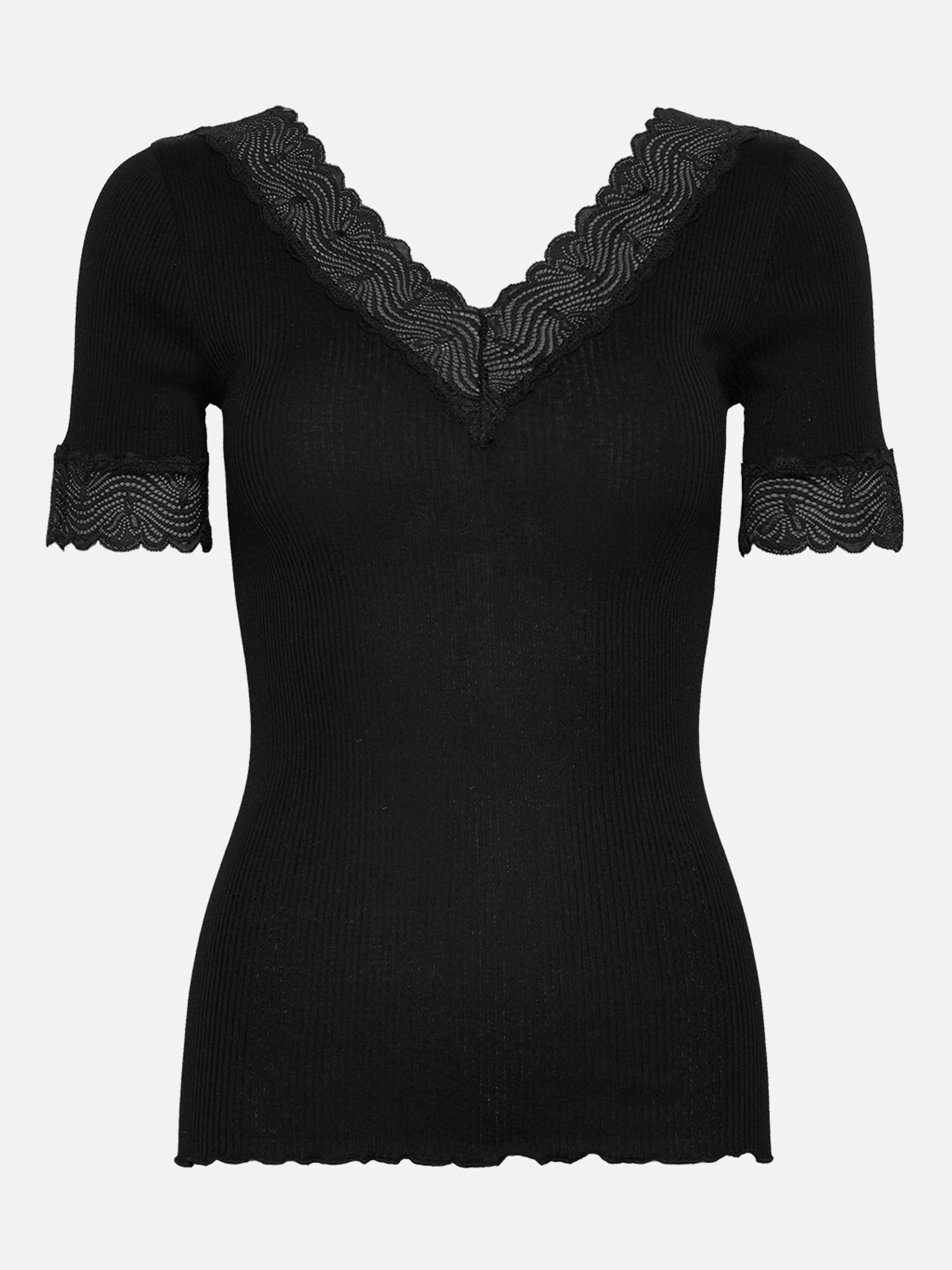 RWBeatha Silk 2/4 Lace T-shirt T-SHIRT SS Rosemunde Woman XS black
