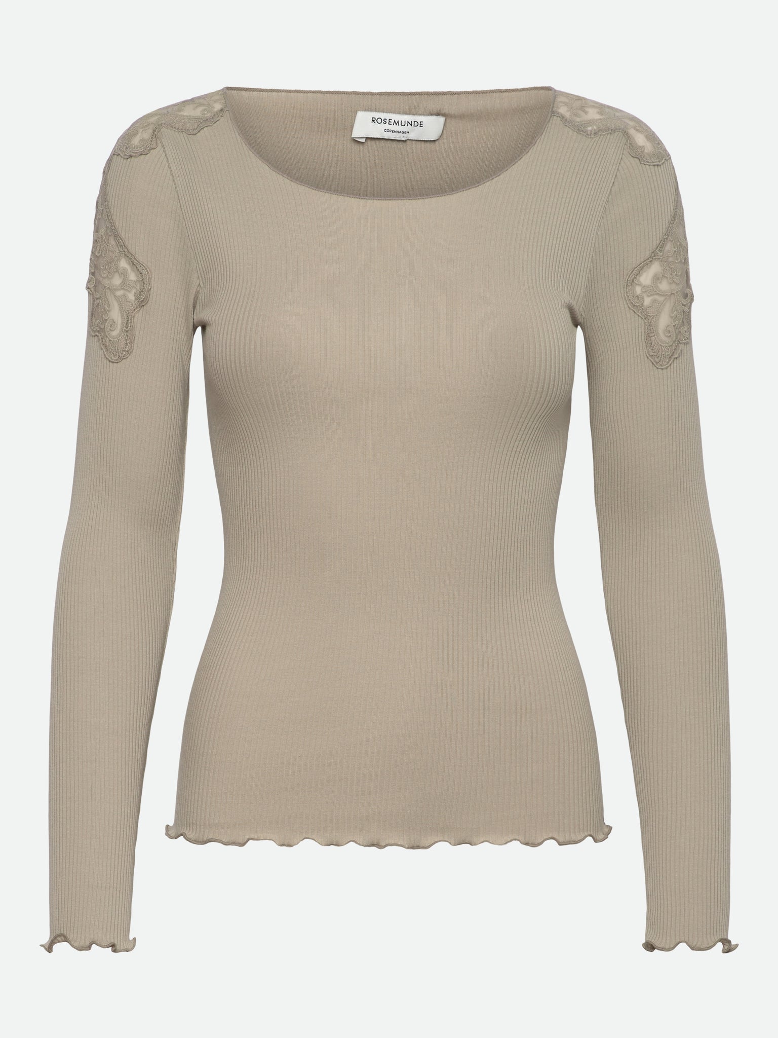 RWBaybay Long Sleeve Lace T-shirt T-SHIRT LS Rosemunde Woman XS abbey stone