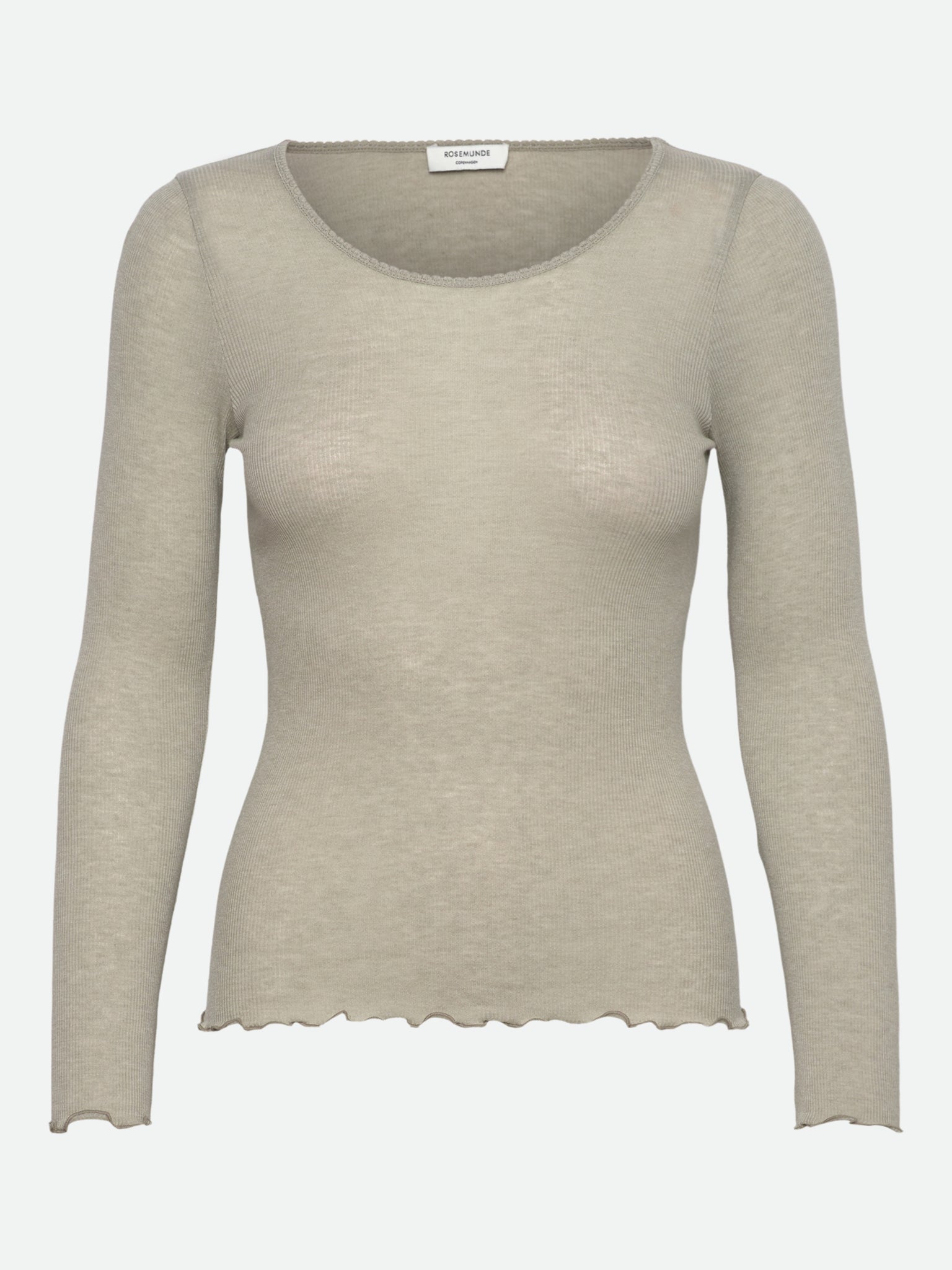 RWBurlington Wool LS O-neck T-shirt T-shirt Rosemunde Woman XS abbey stone