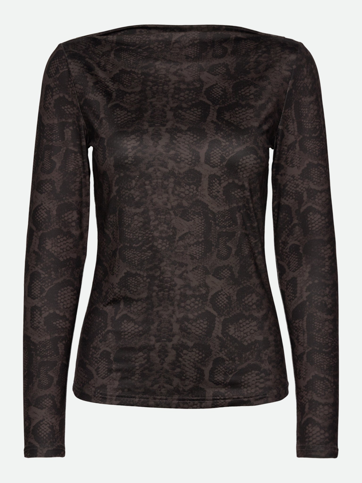 RWBillie LS Boatneck t-shirt T-shirt Rosemunde Woman 34 brown snake print