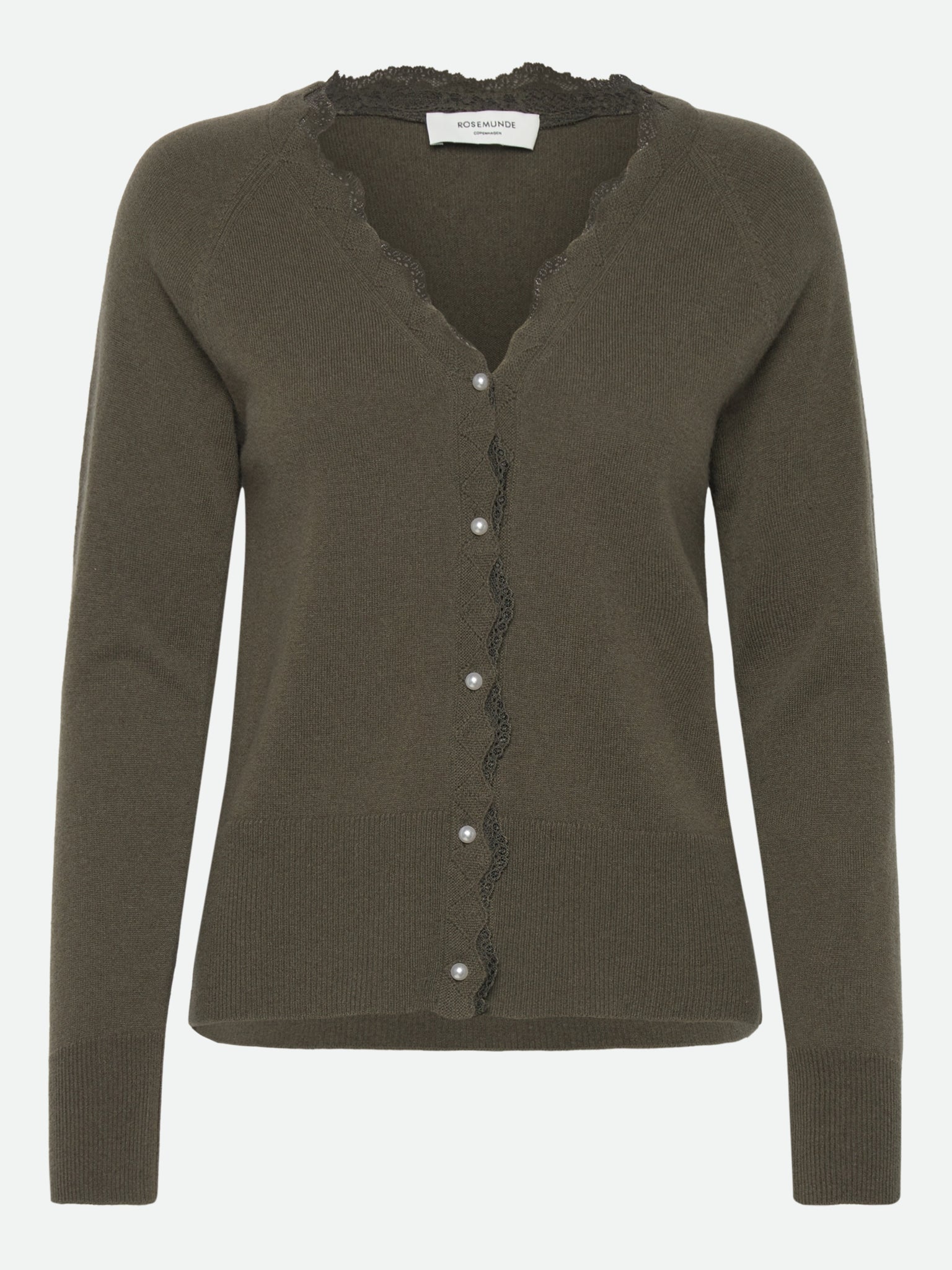 RWLaica Cashmere Longsleeve V-neck Lace Cardigan CARDIGAN Rosemunde Woman XS forrest night