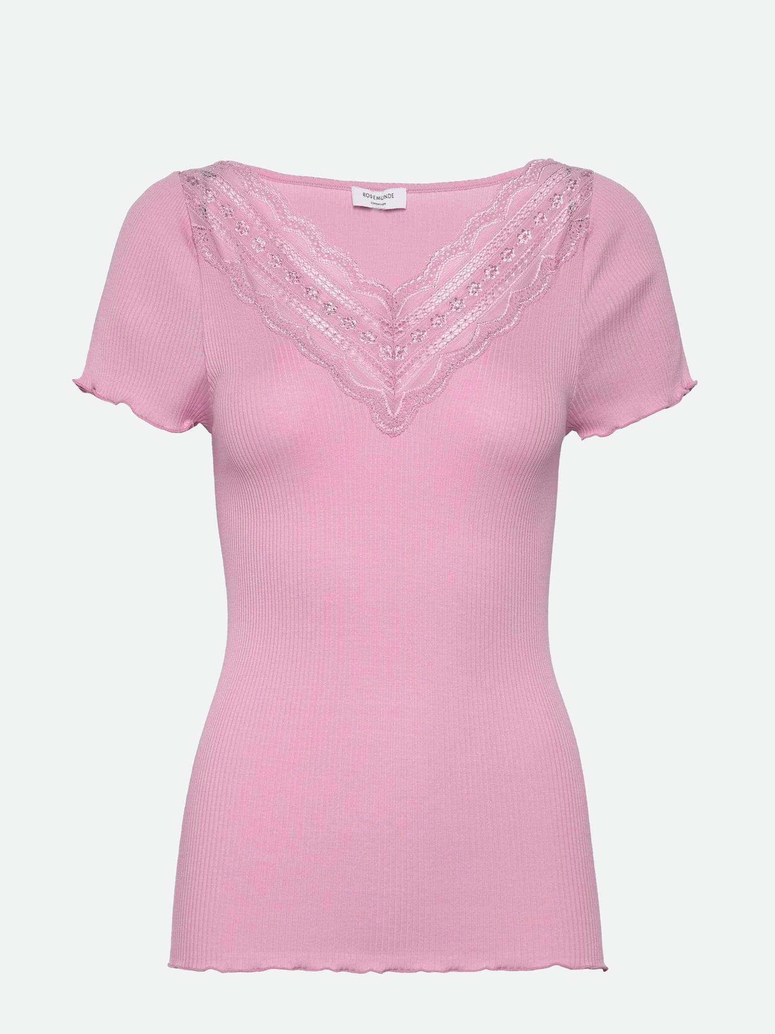 RWBenita Silk SS V-neck T-shirt T-shirt Rosemunde Woman XS prism pink