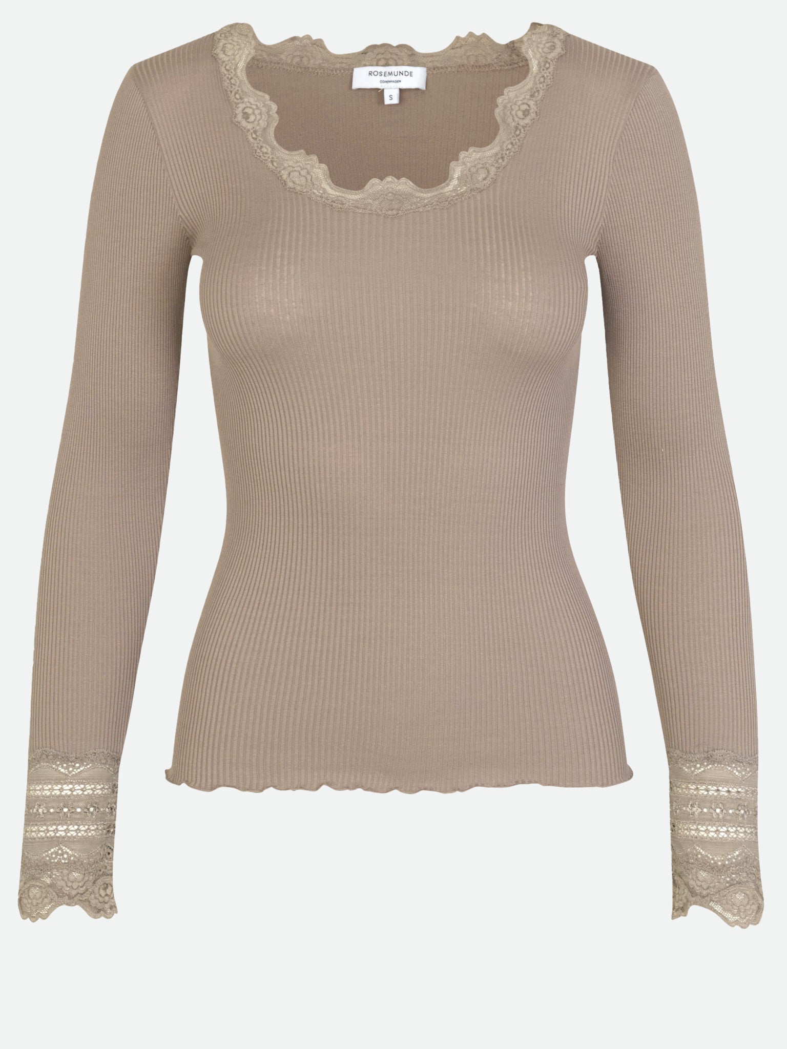 RWBenita Silk LS O-neck Lace T-shirt