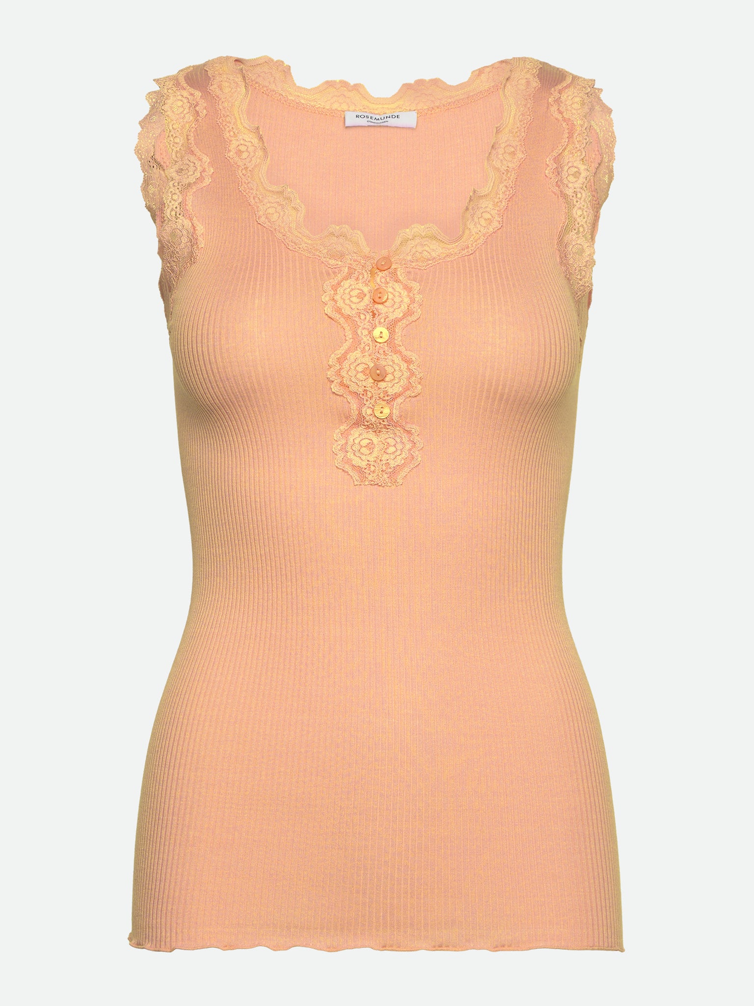 RWBeatha SL U- neck Lace Button Top Top Rosemunde Woman XS peach fuzz