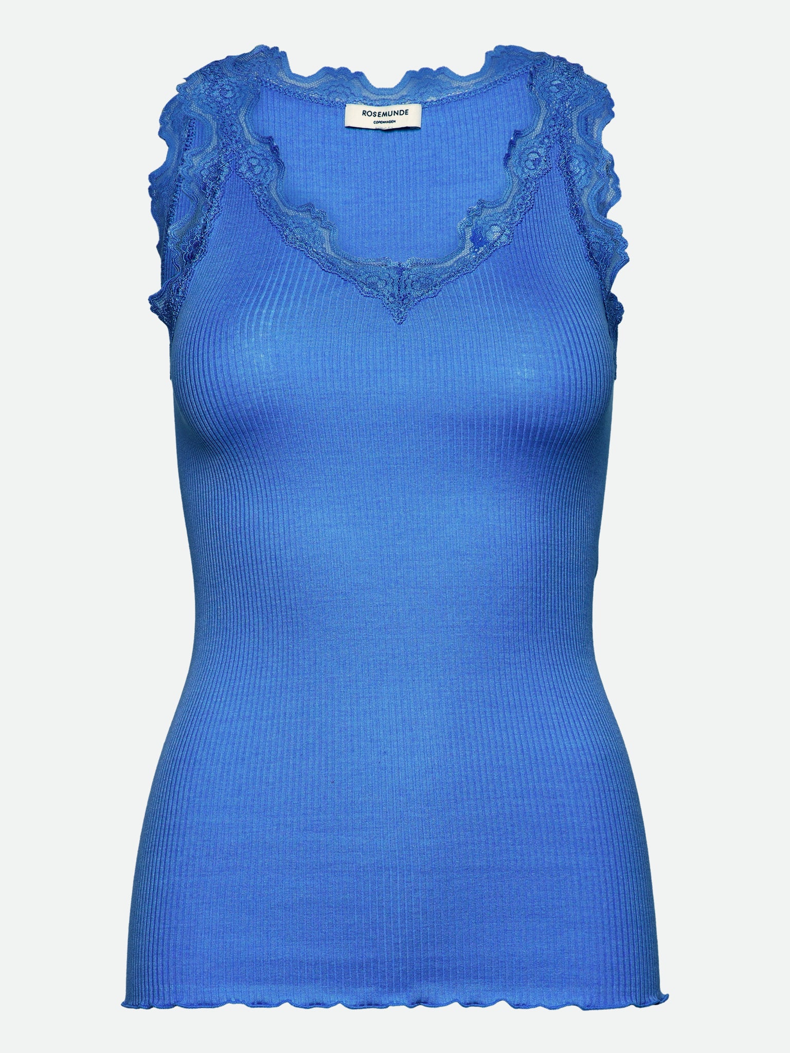 RWBeatha Silk SL V-neck Lace Top TOP Rosemunde Woman L french blue