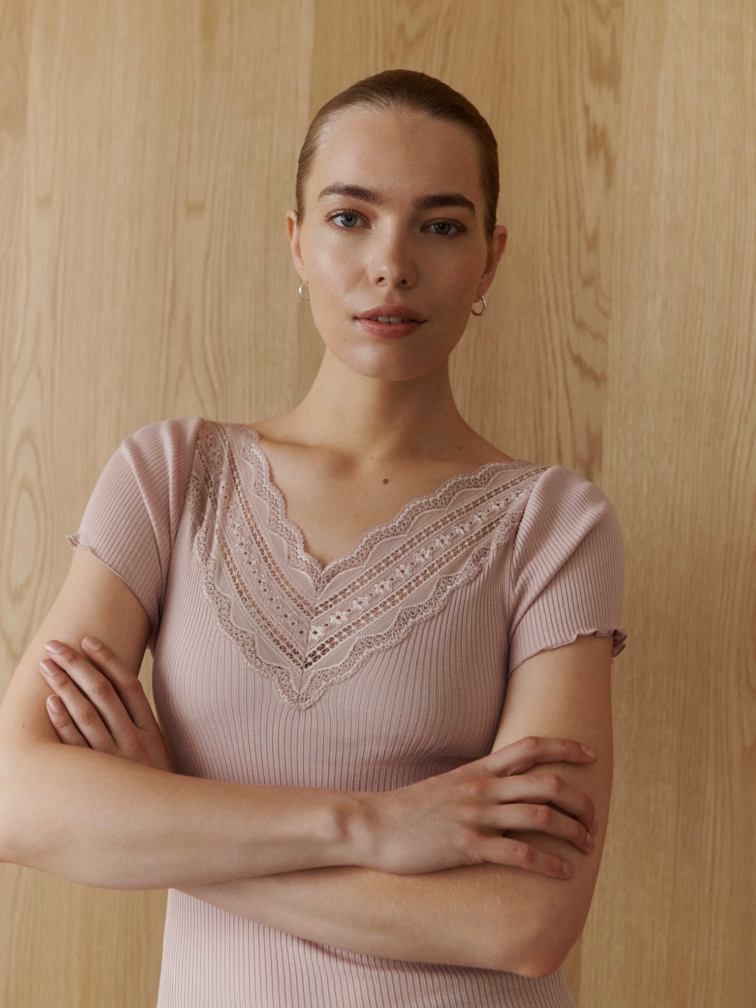 RWBenita Silk SS V-neck T-shirt T-shirt Rosemunde Woman