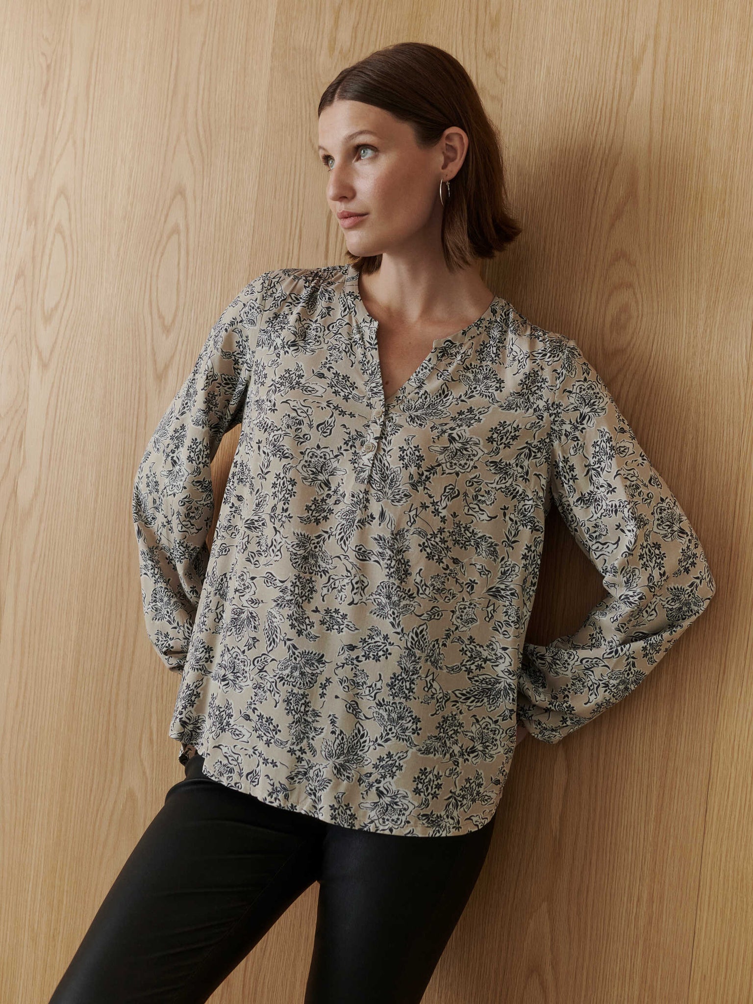 RWElif LS V-neck Long Blouse Blouse Rosemunde Woman