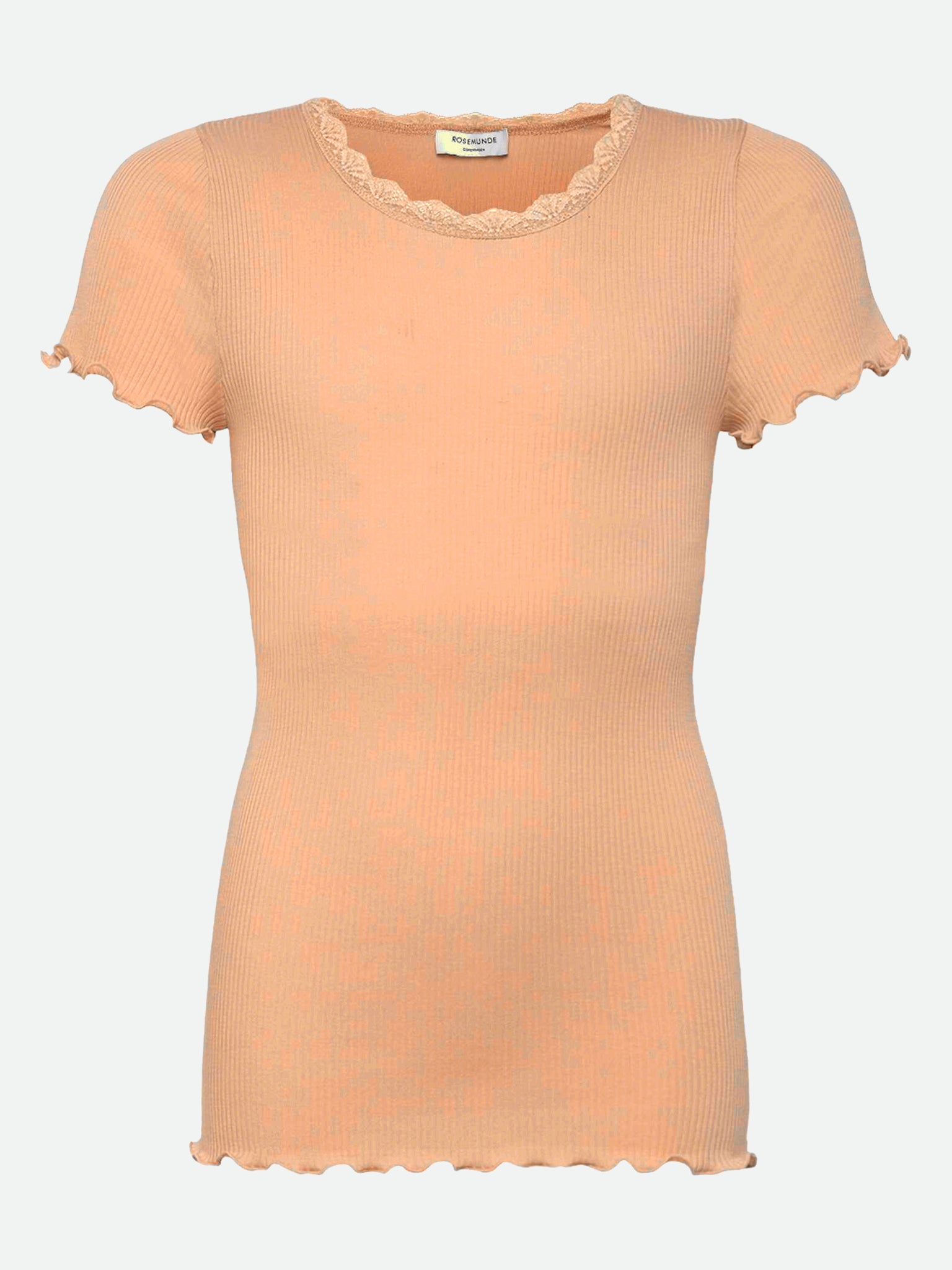 RKBalta SS Regular Lace T-shirt T-shirt Rosemunde Woman 128 peach fuzz