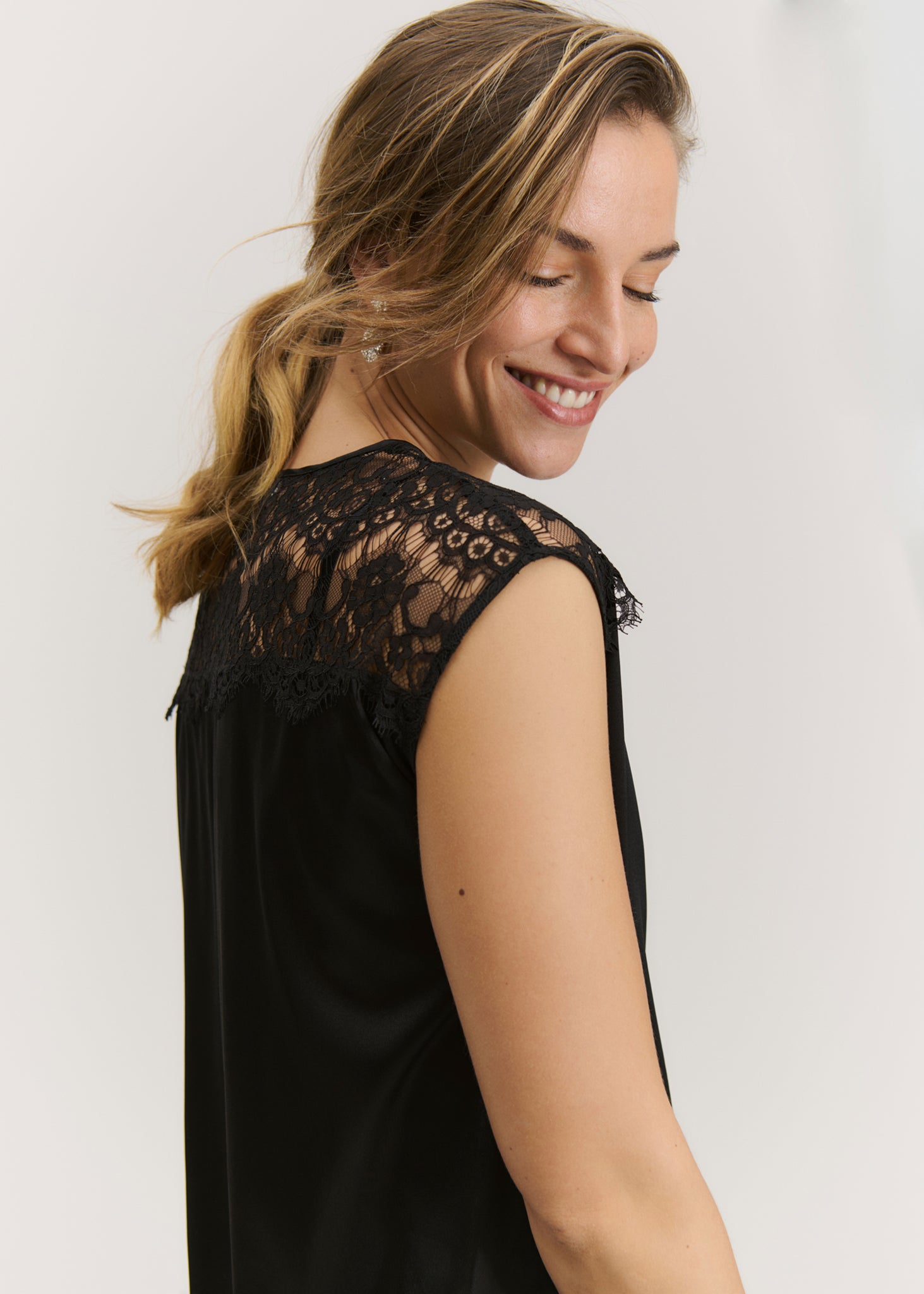 RWJade Silk SL Lace Top TOP Rosemunde Woman