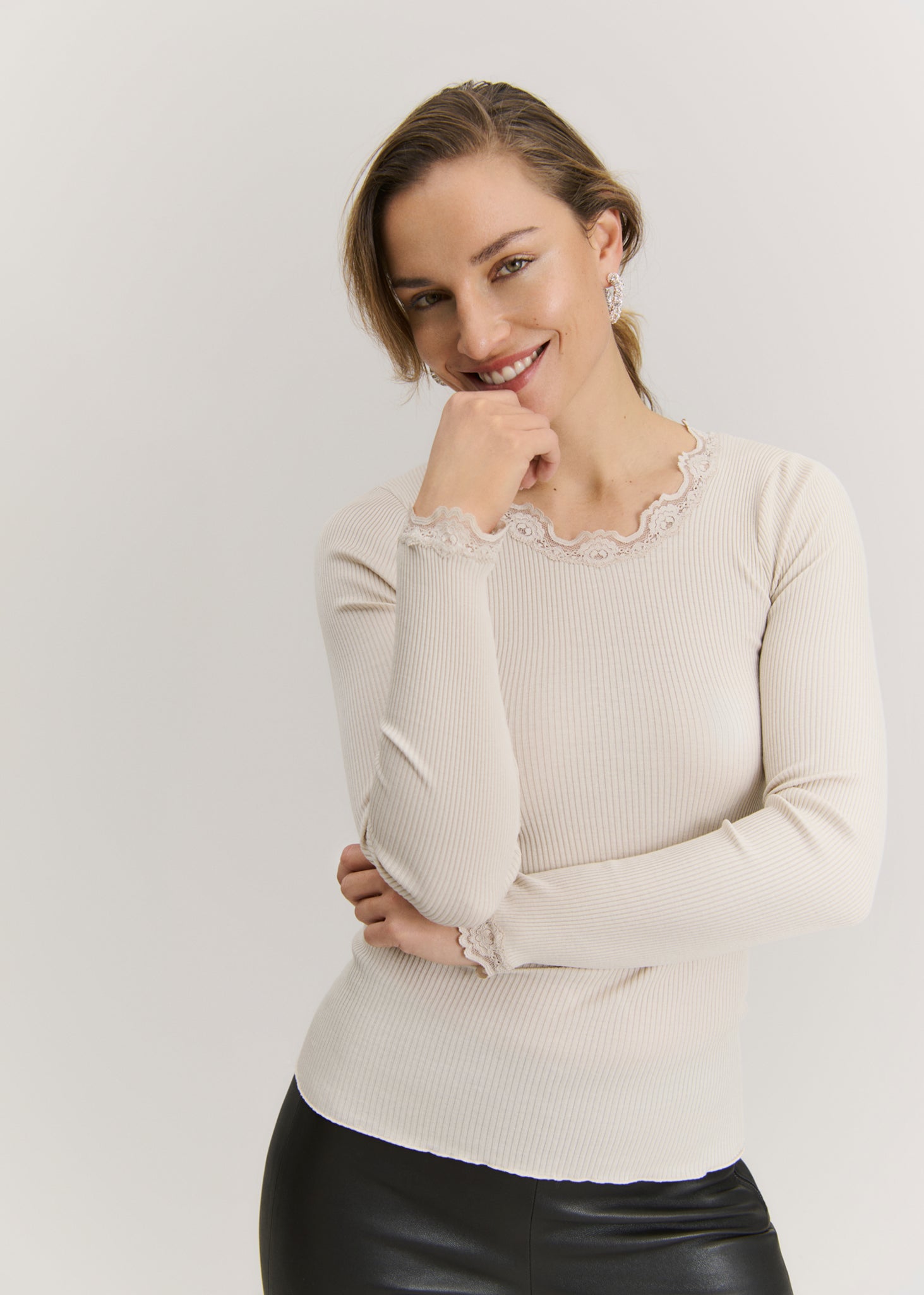 RWBabette Silk LS Lace T-shirt T-SHIRT LS Rosemunde Woman