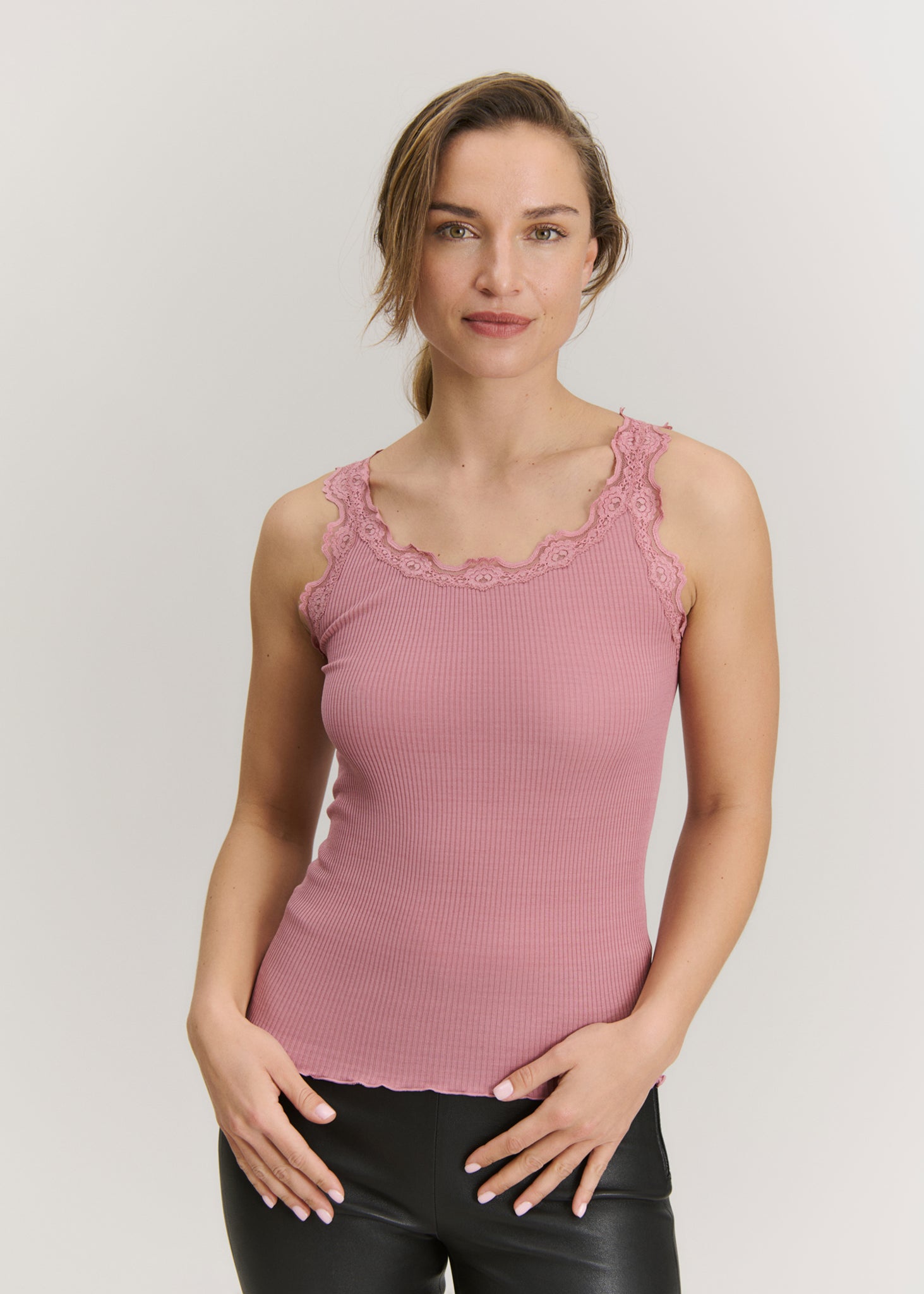 RWBabette Silk SL U-neck Long Lace Top TOP Rosemunde Woman