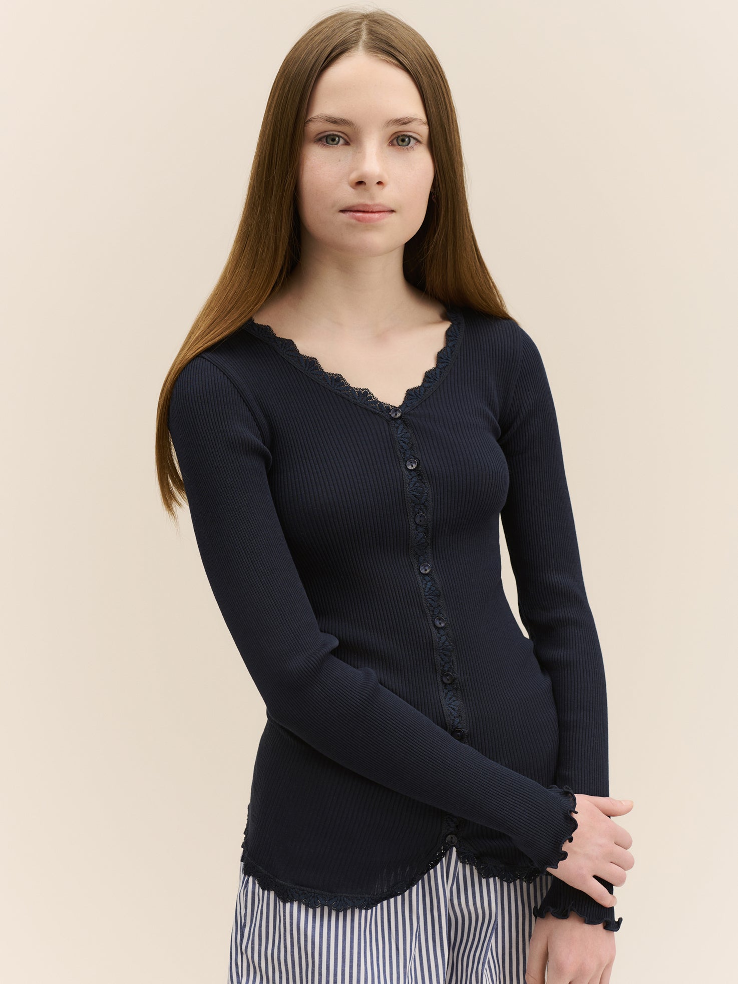 RKBalta Modal LS Lace Cardigan Cardigan Rosemunde Girls