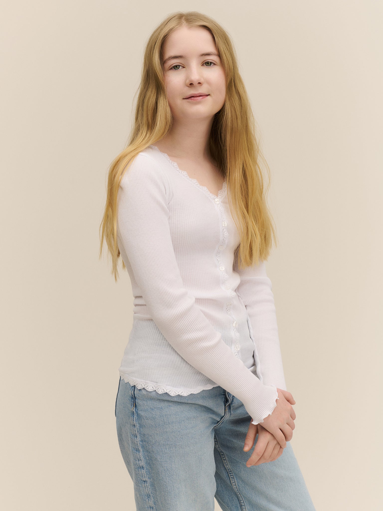 RKBalta Modal LS Lace Cardigan Cardigan Rosemunde Girls