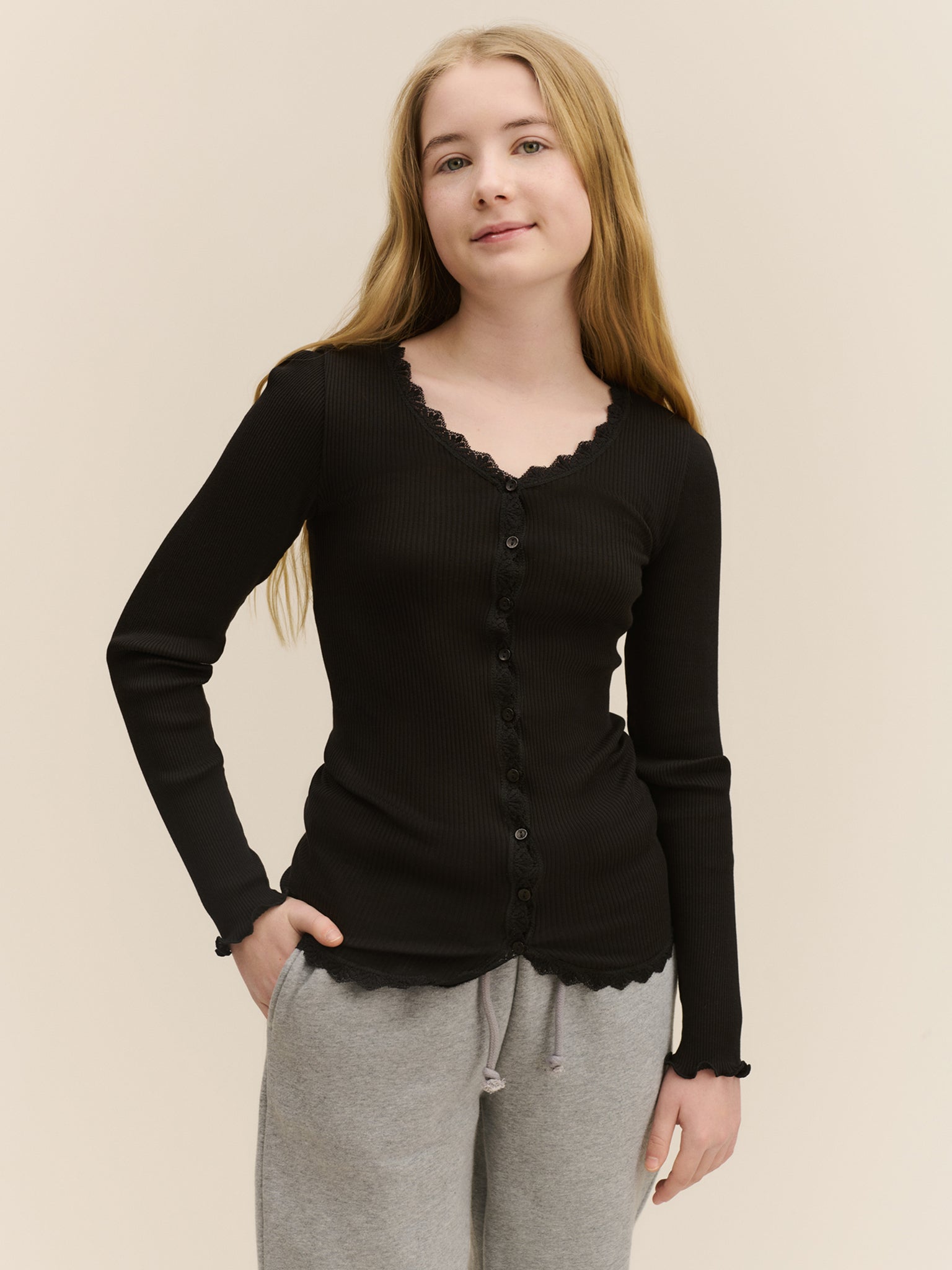 RKBalta Modal LS Lace Cardigan Cardigan Rosemunde Kids