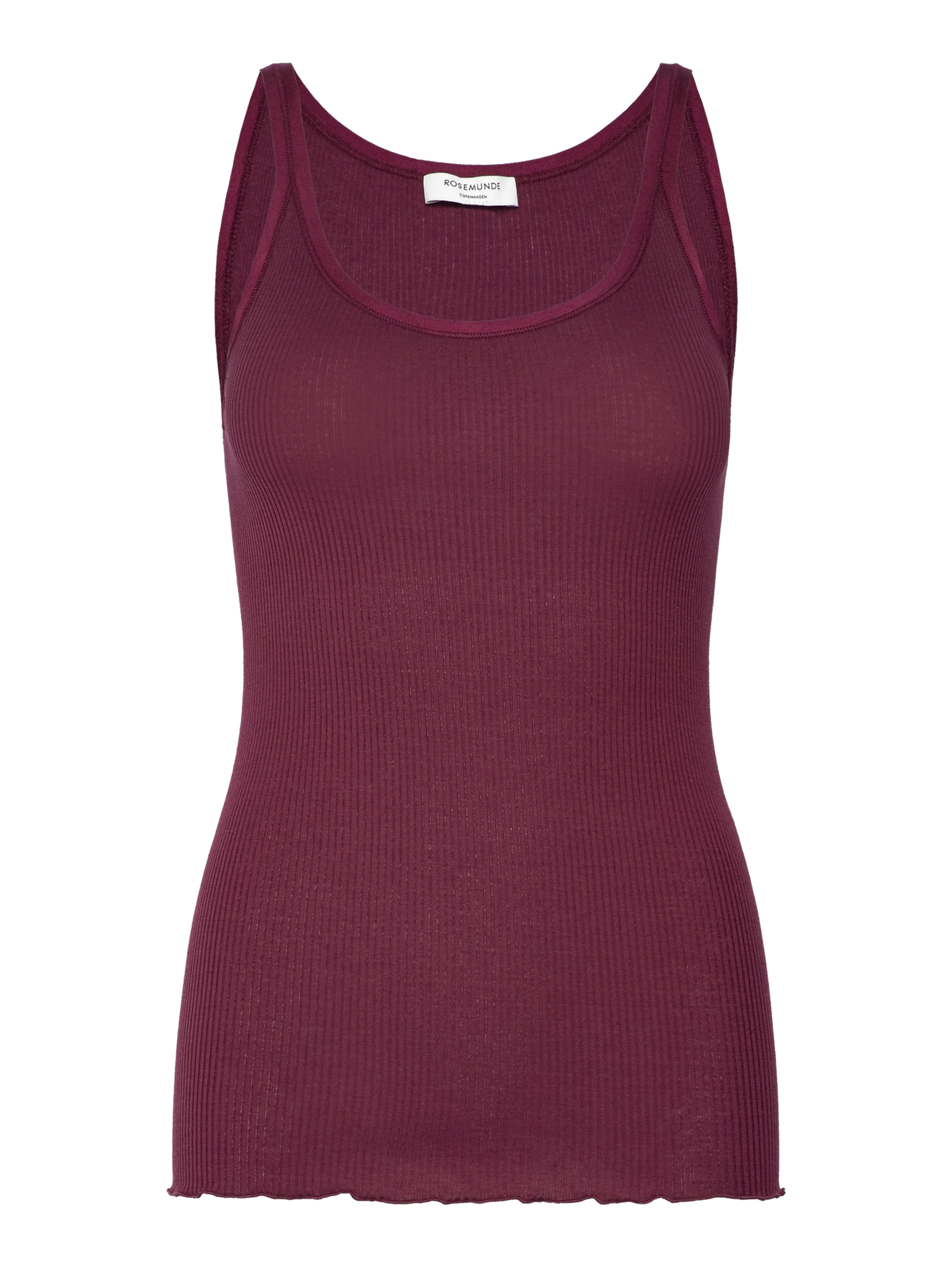 RWBelle Silk U-neck Strap Elastic Top TOP Rosemunde Woman L tawny port