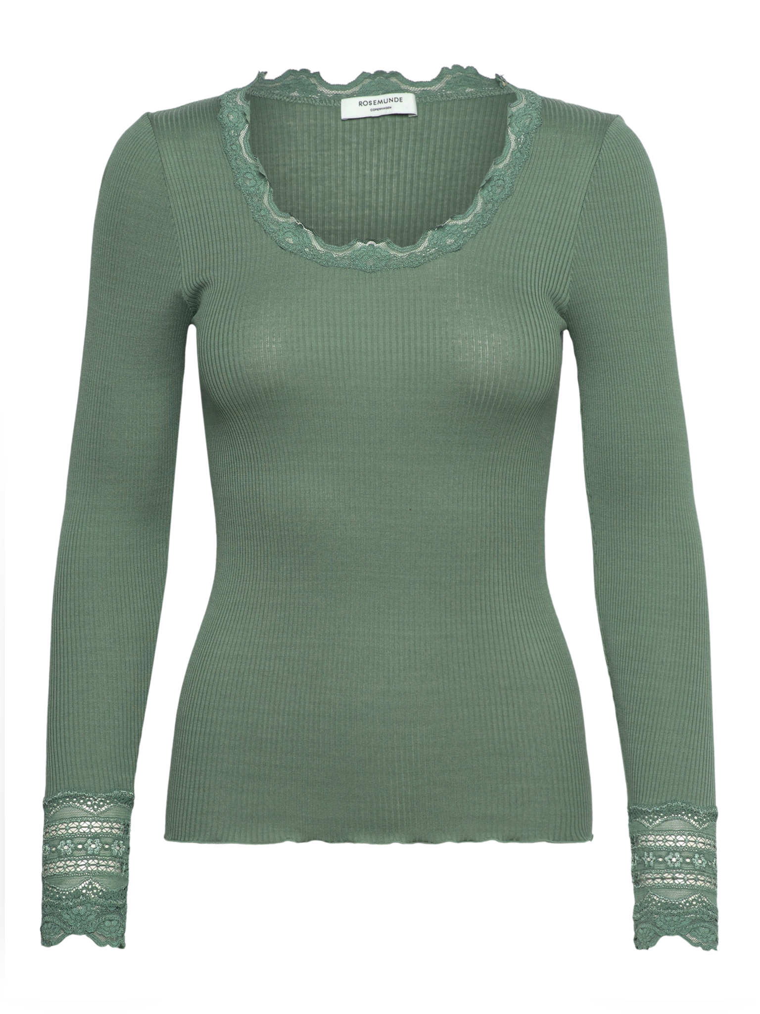 RWBenita Silk LS O-neck Lace T-shirt T-SHIRT LS Rosemunde Woman L laurel wreath