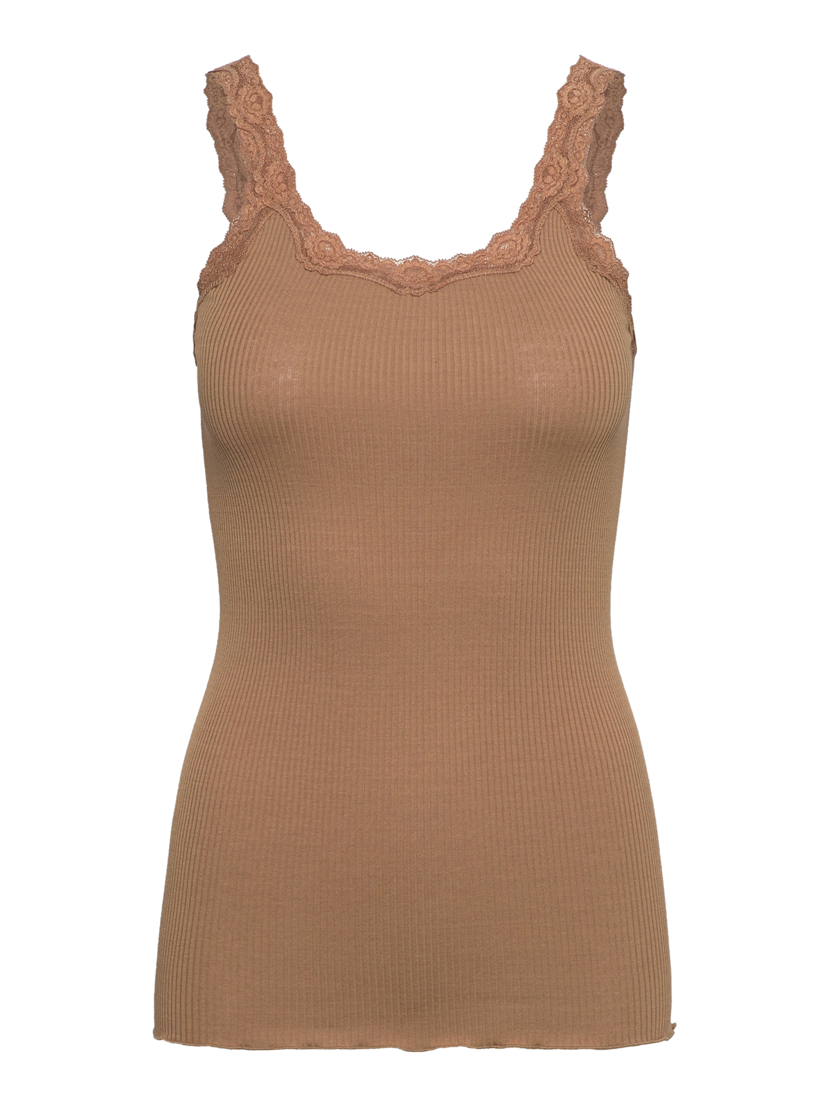 RWBabette Silke SL-top med dyp rygg og blonder