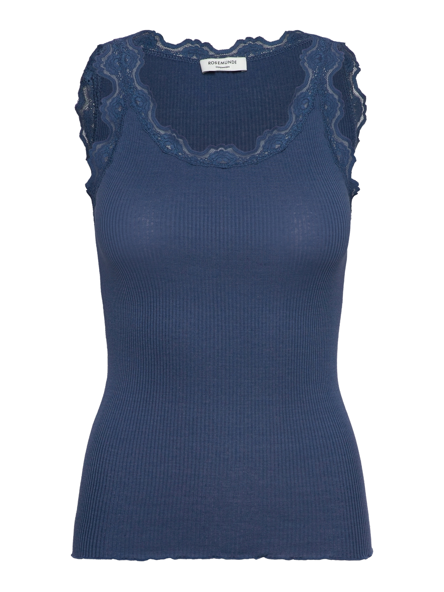 RWBabette Silk SL U-neck Lace Top TOP Rosemunde Woman XS ensign blue