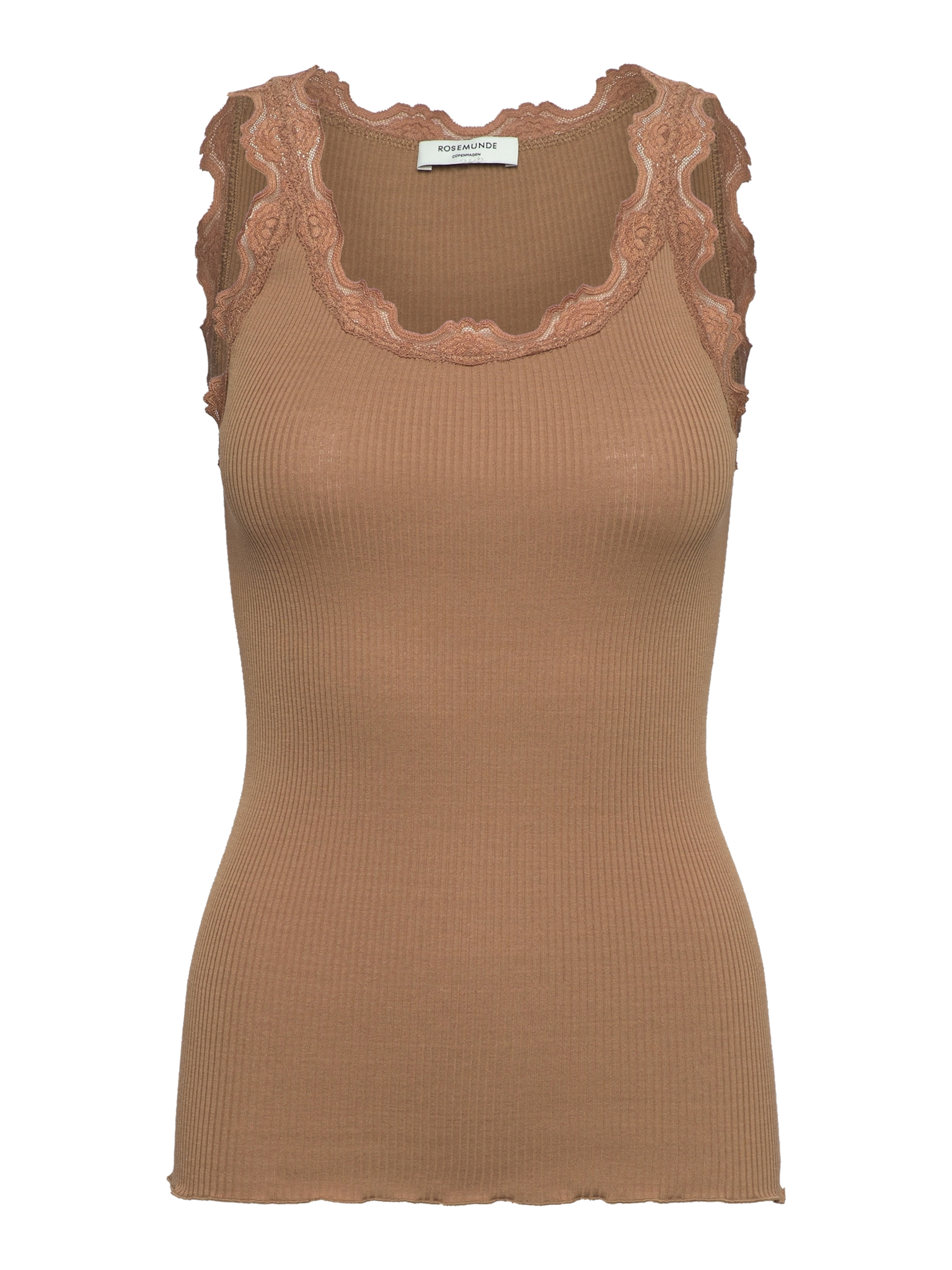 RWBabette Silk SL U-neck Lace Top TOP Rosemunde Woman XS tiger's eye