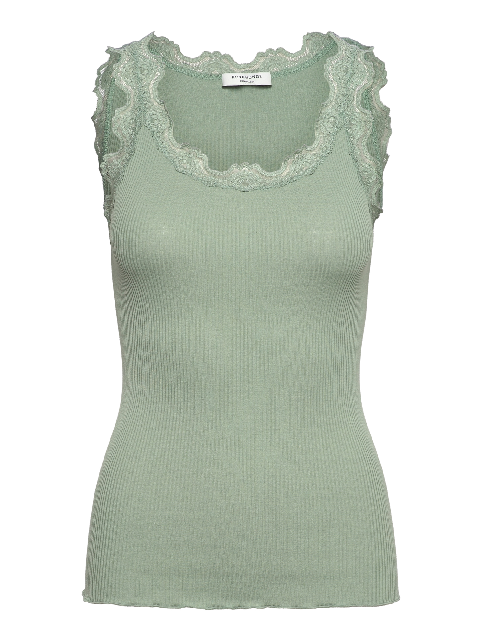 RWBabette Silk SL U-neck Lace Top TOP Rosemunde Woman XS iceberg green