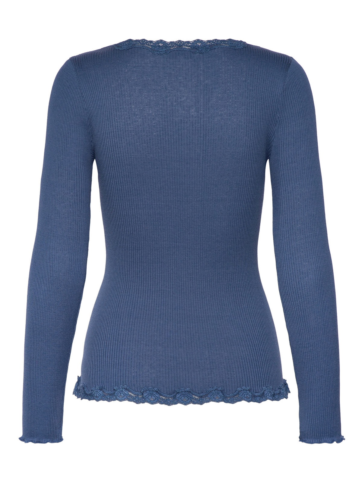 RWBabette silke-cardigan med lang erme, V-hals og blonder