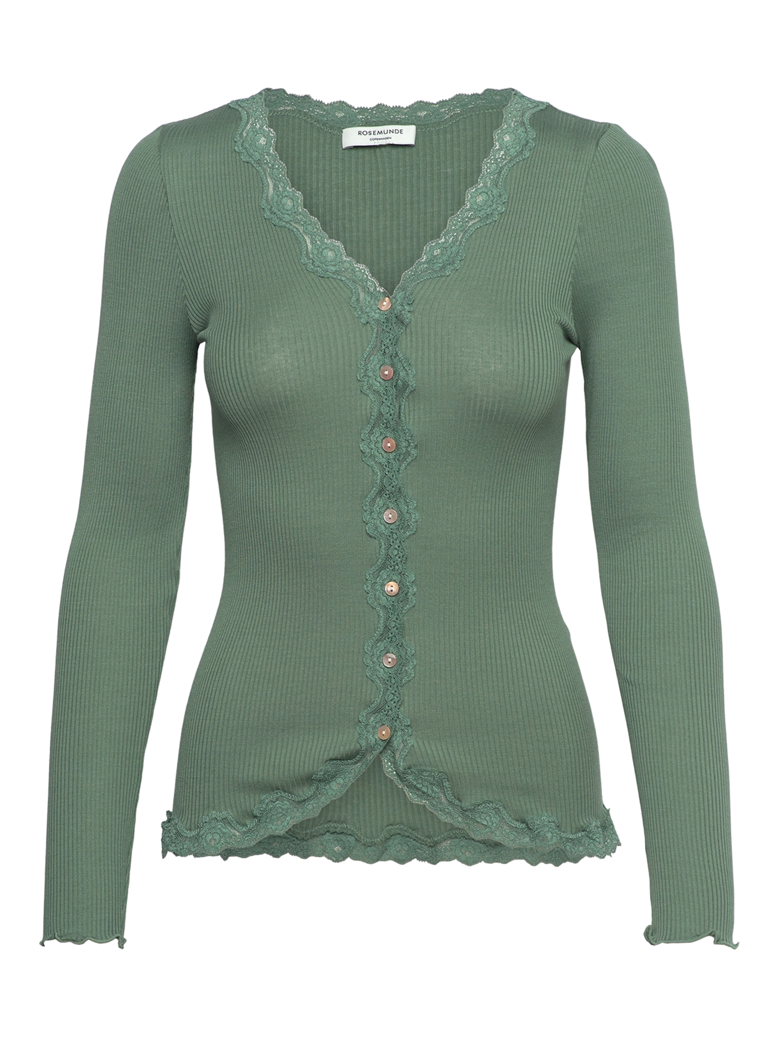 RWBabette Silk LS V-neck Lace Cardigan Cardigan Rosemunde Woman L laurel wreath