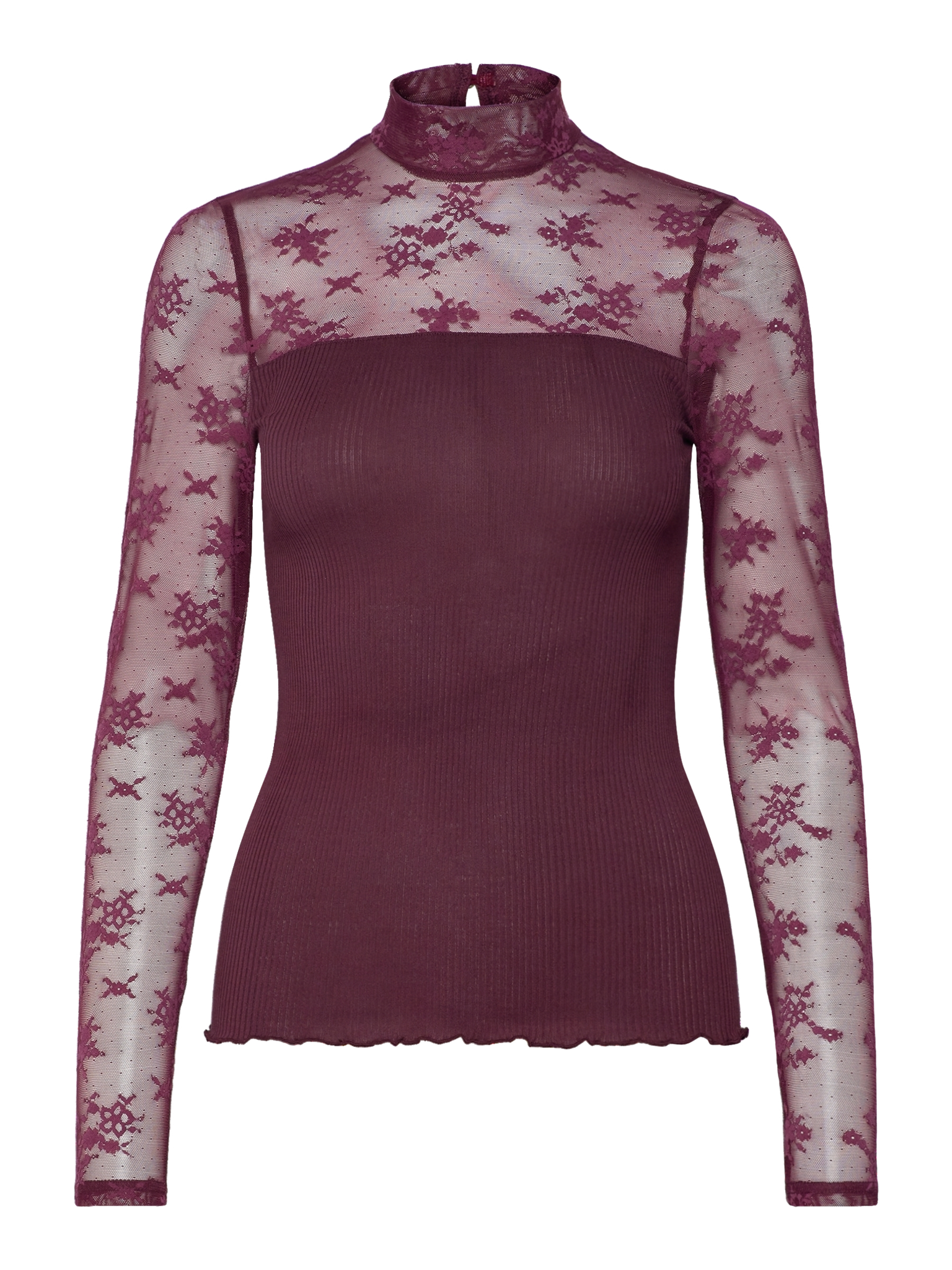 RMWBalta Modal LS T-neck Full Lace T-shirt T-SHIRT SS Rosemunde Woman S winetasting
