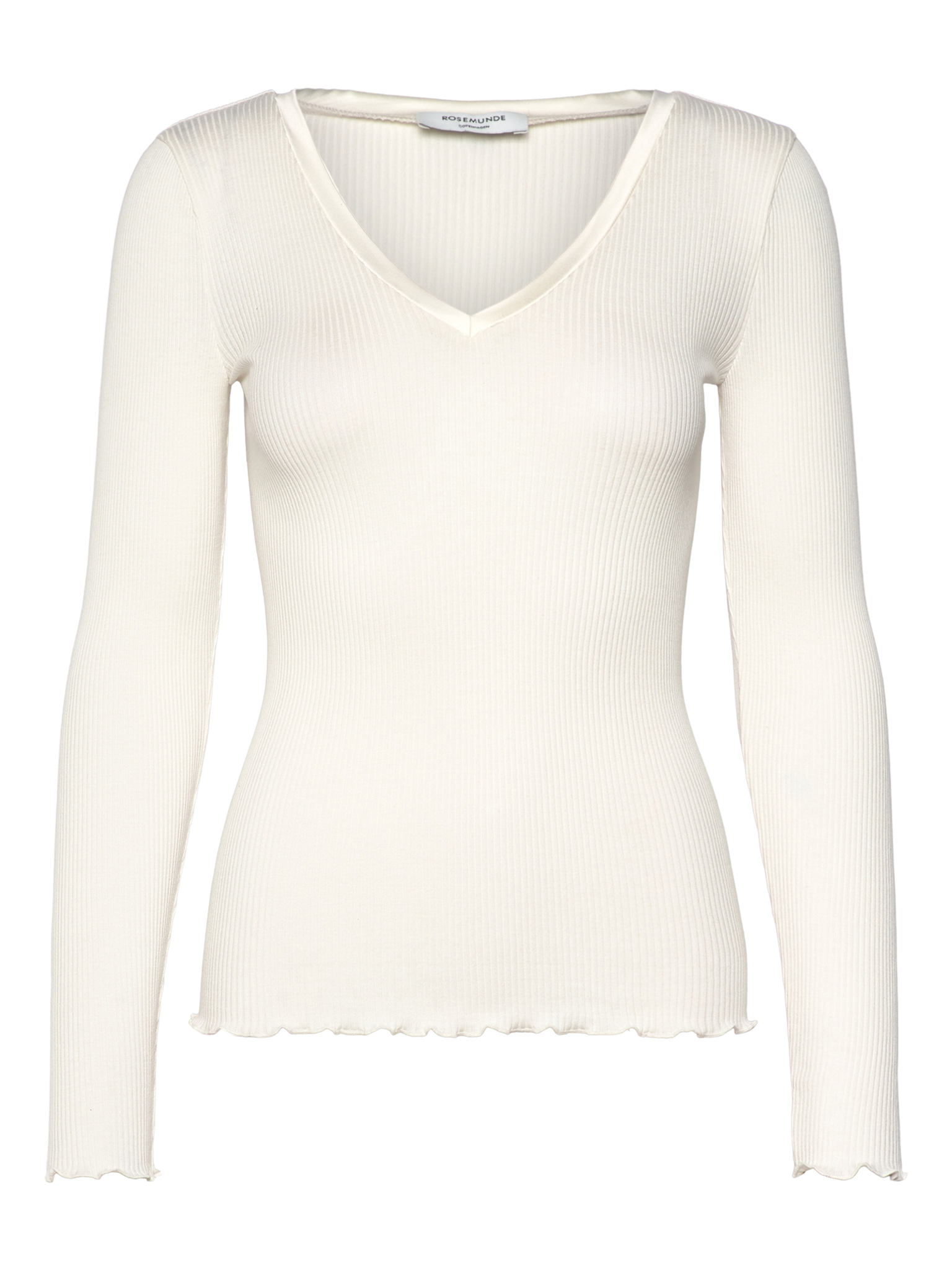 RWBeatha Silk V-Neck Satin Tape T-shirt T-SHIRT LS Rosemunde Woman XS ivory