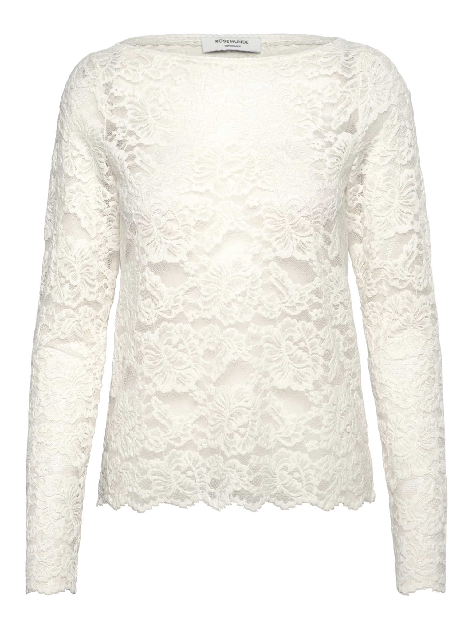 RWDania Lace LS Boatneck Lace T-shirt T-SHIRT LS Rosemunde Woman XS ivory