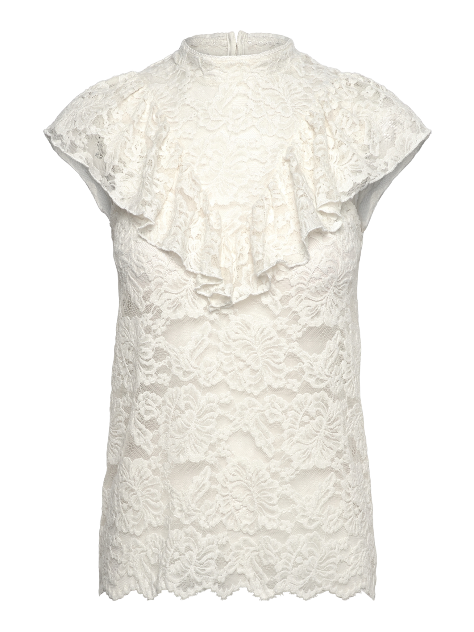 RWDania Lace SL Ruffle Lace Top TOP Rosemunde Woman XS ivory