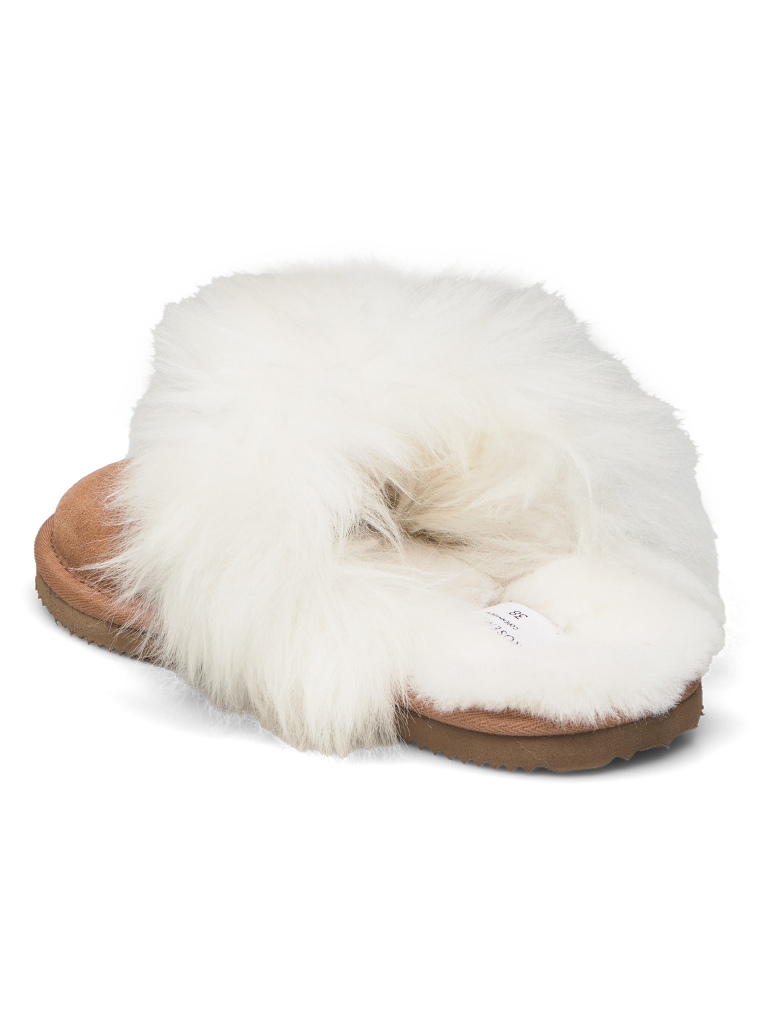 RHEvelyn Leather Long Hair Slippers SLIPPERS Rosemunde Woman