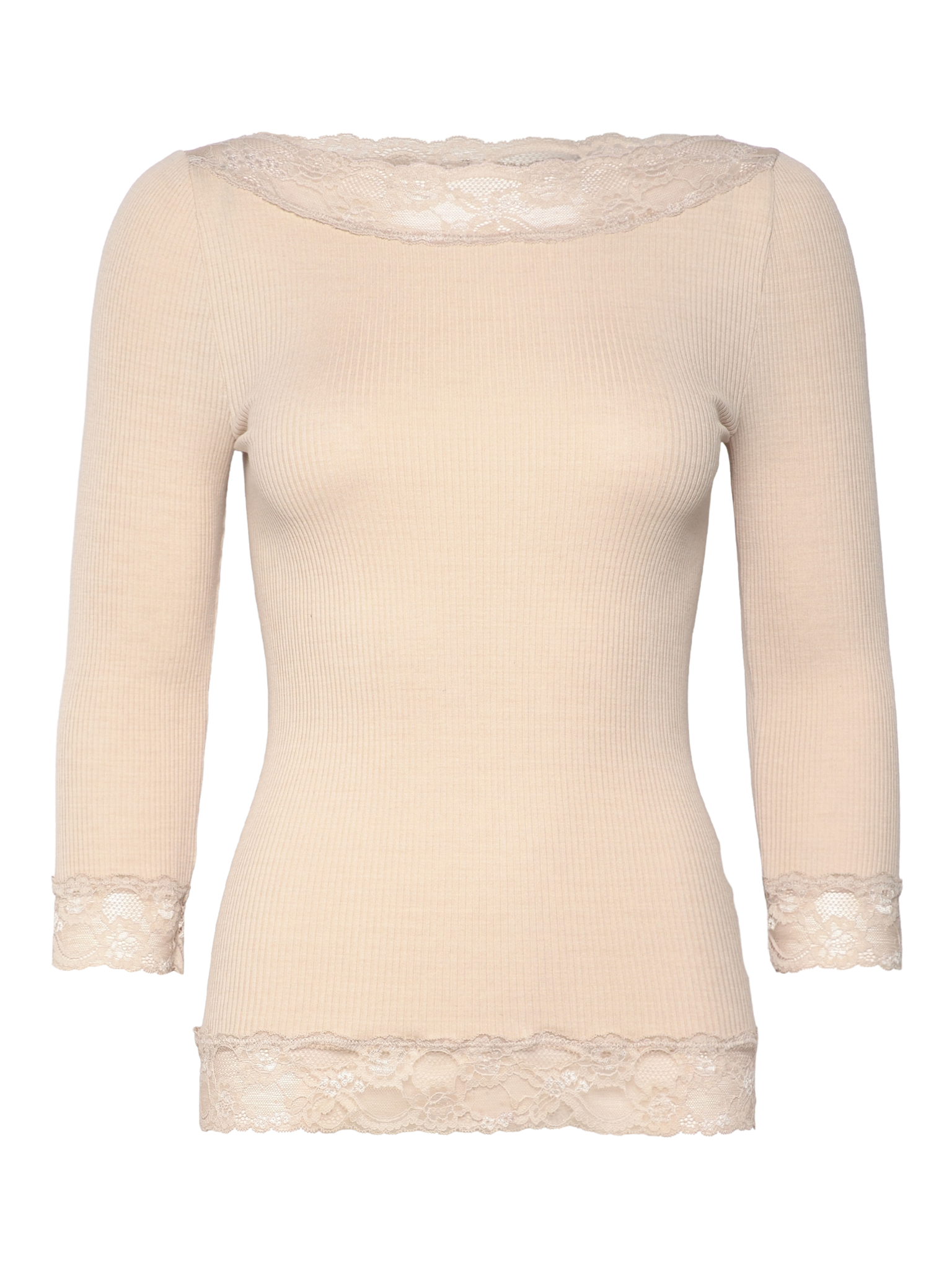 RWBeatha Silk 2/4 Boatneck 2 Color Lace T-shirt T-SHIRT LS Rosemunde Woman XS rainy day