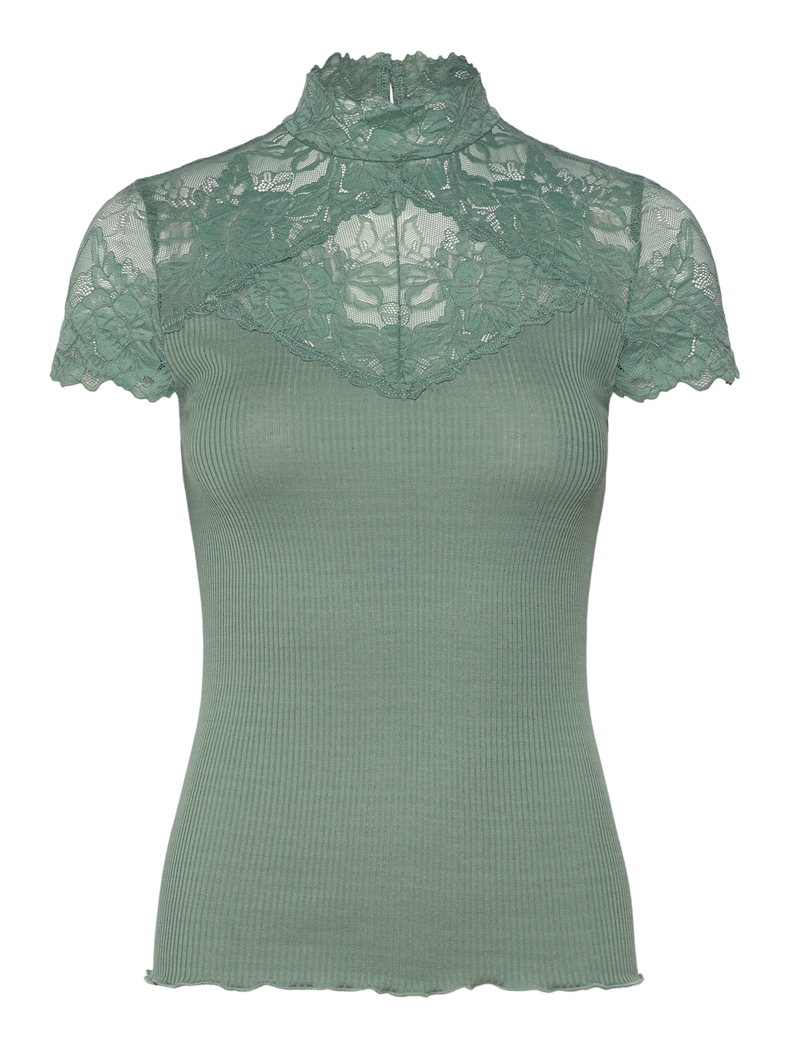 RWBeatha Silk Capsleeve Lace T-shirt T-SHIRT SS Rosemunde Woman XS laurel wreath