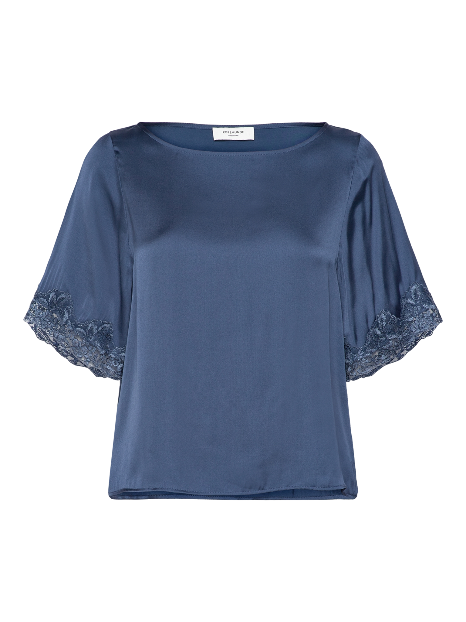 RWSatina SS Lace Boatneck Blouse BLOUSE Rosemunde Woman 34 ensign blue
