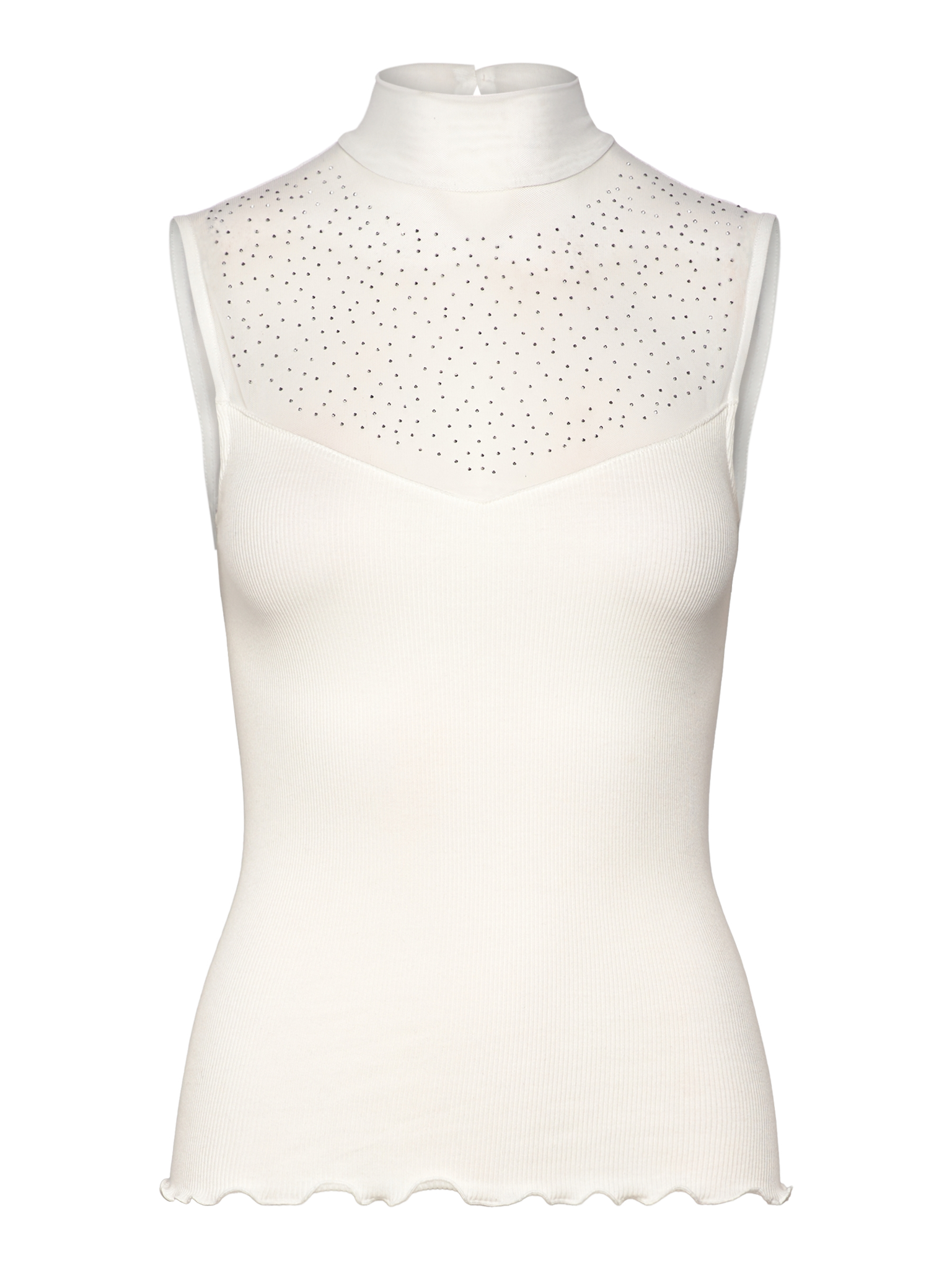 RWBernadine Organic SL Lace T-neck Top TOP Rosemunde Woman S ivory