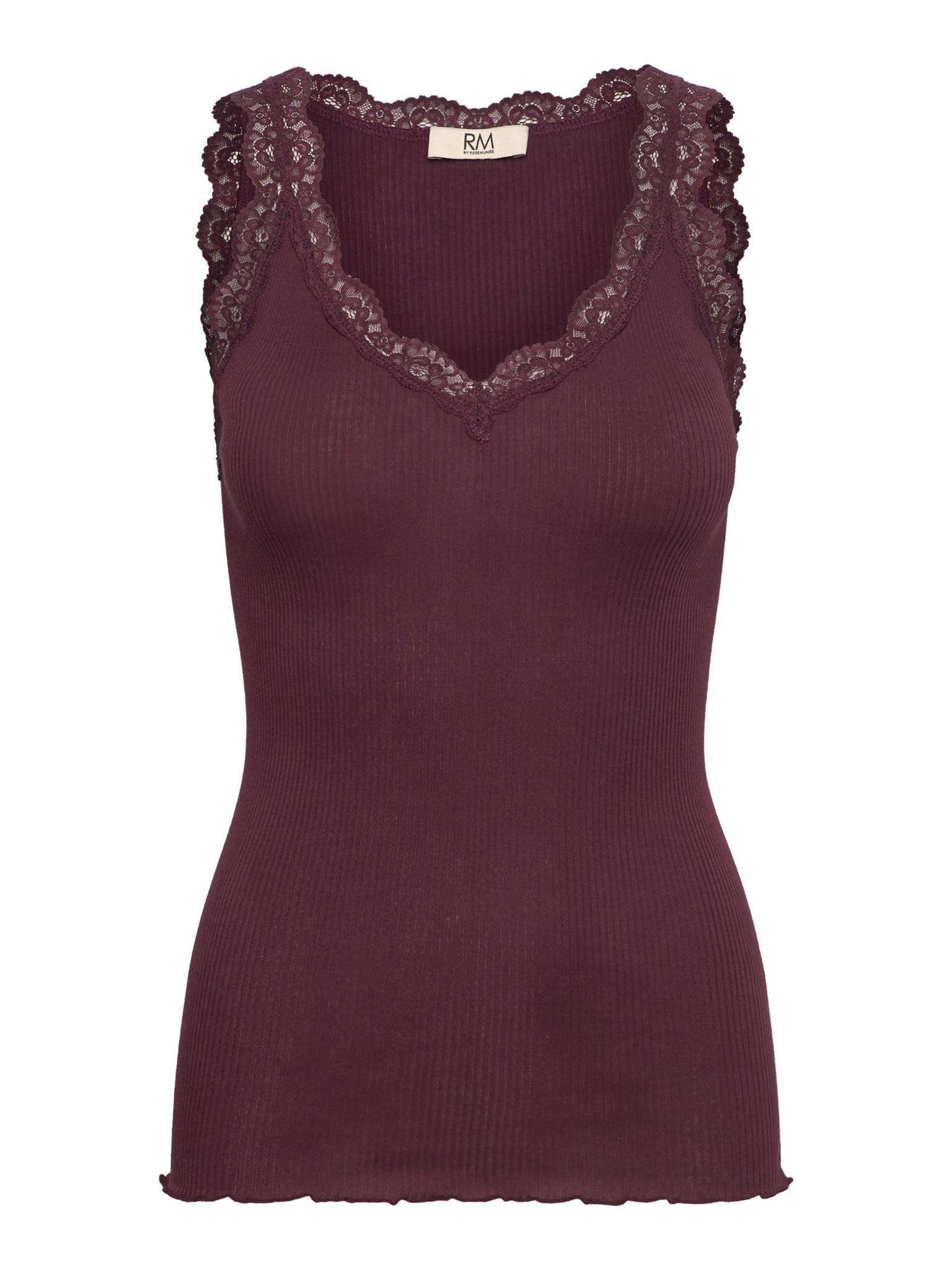 RMWBalta Modal Lace SL V-neck Top TOP Rosemunde Woman XS winetasting