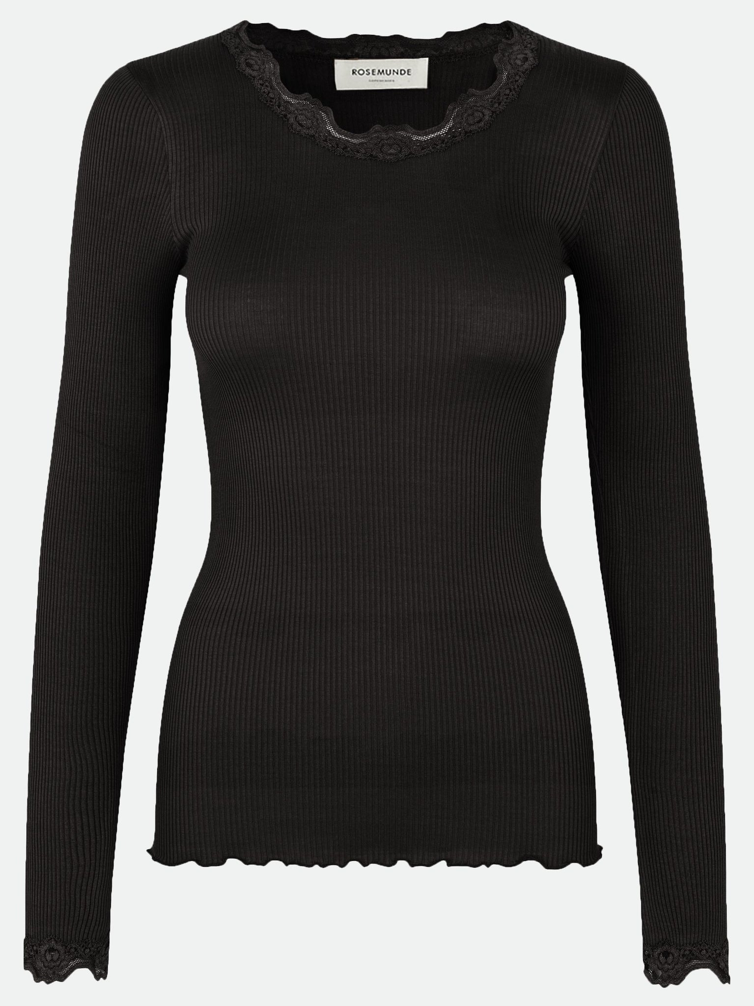 RWBabette Silk LS Lace T-shirt T-SHIRT LS Rosemunde Woman XS black